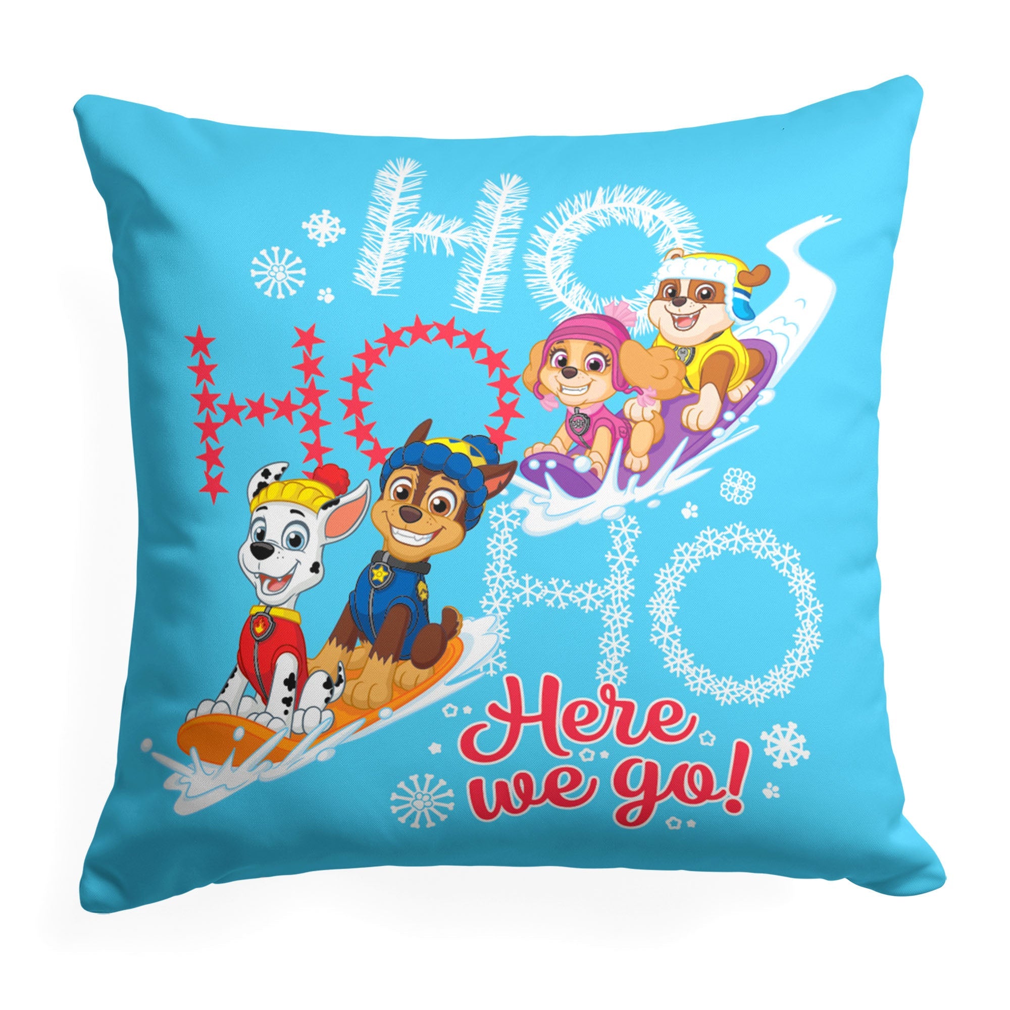 Nickelodeon Paw Patrol Ho Ho Here We Go Throw Pillow 18x18 Inches