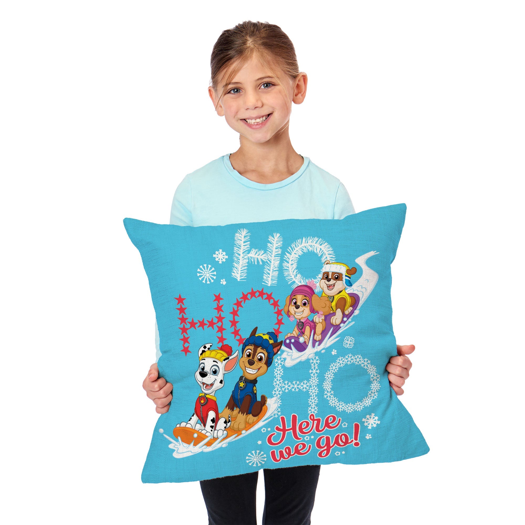 Nickelodeon Paw Patrol Ho Ho Here We Go Throw Pillow 18x18 Inches