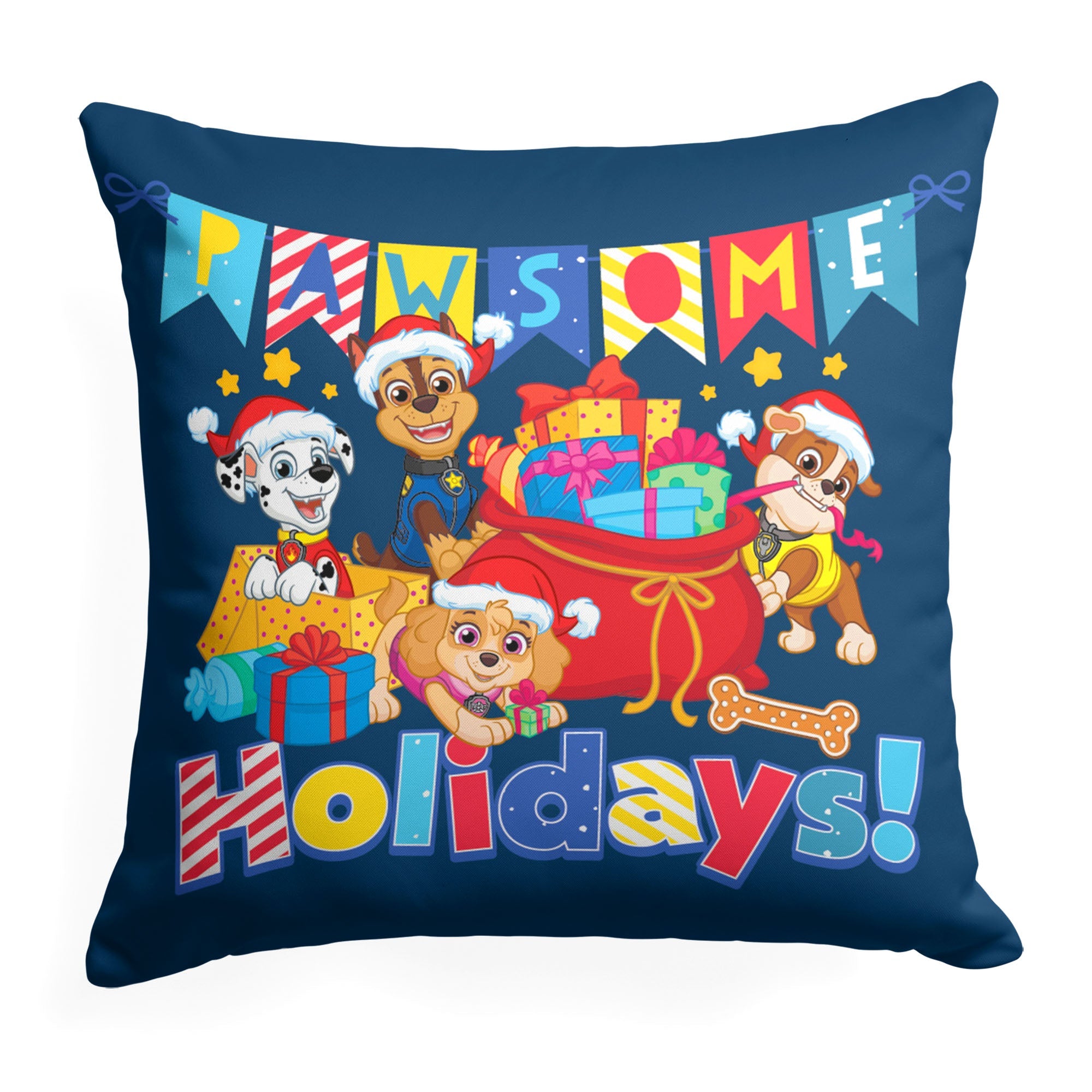Nickelodeon Paw Patrol Pawsome Holidays Throw Pillow 18x18 Inches