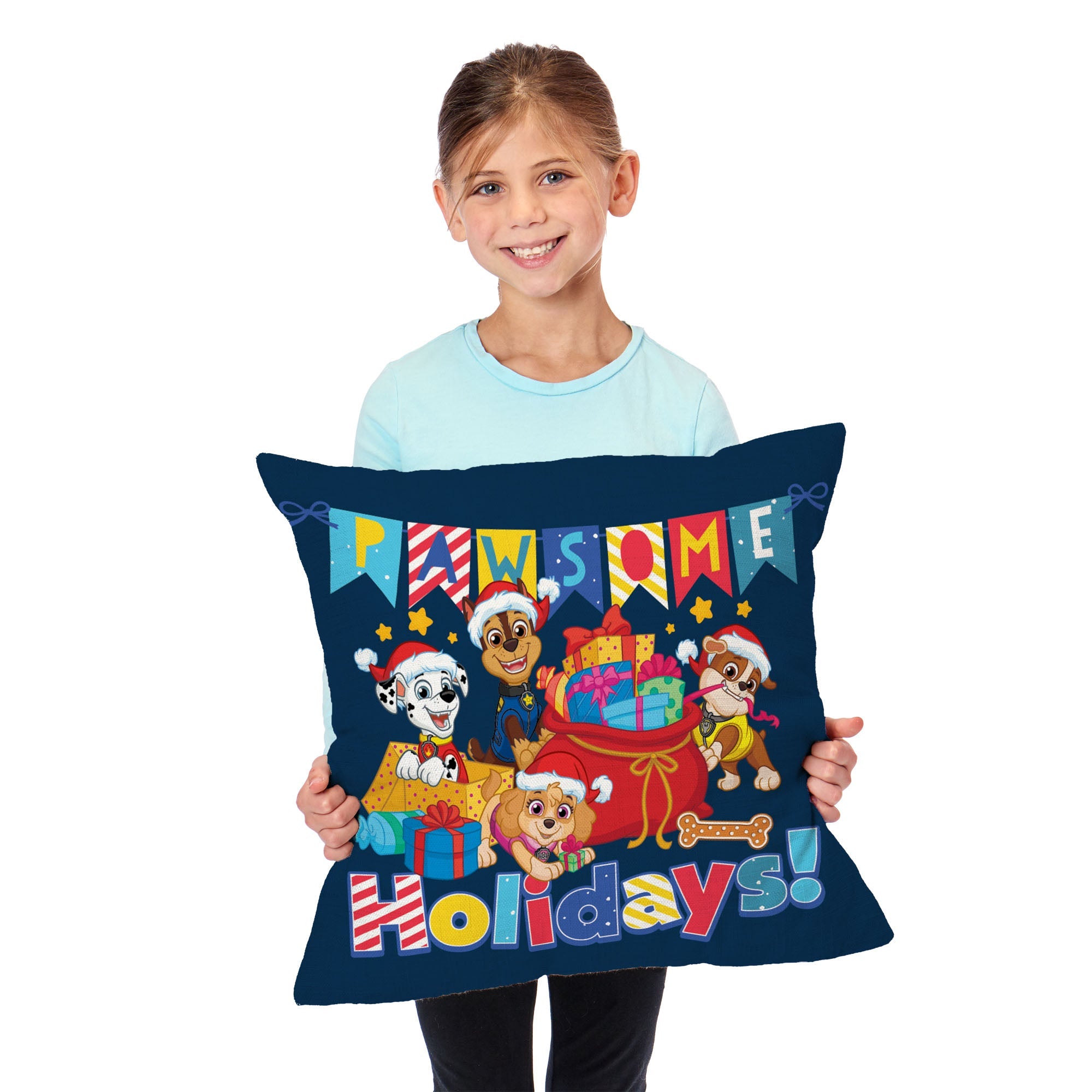Nickelodeon Paw Patrol Pawsome Holidays Throw Pillow 18x18 Inches