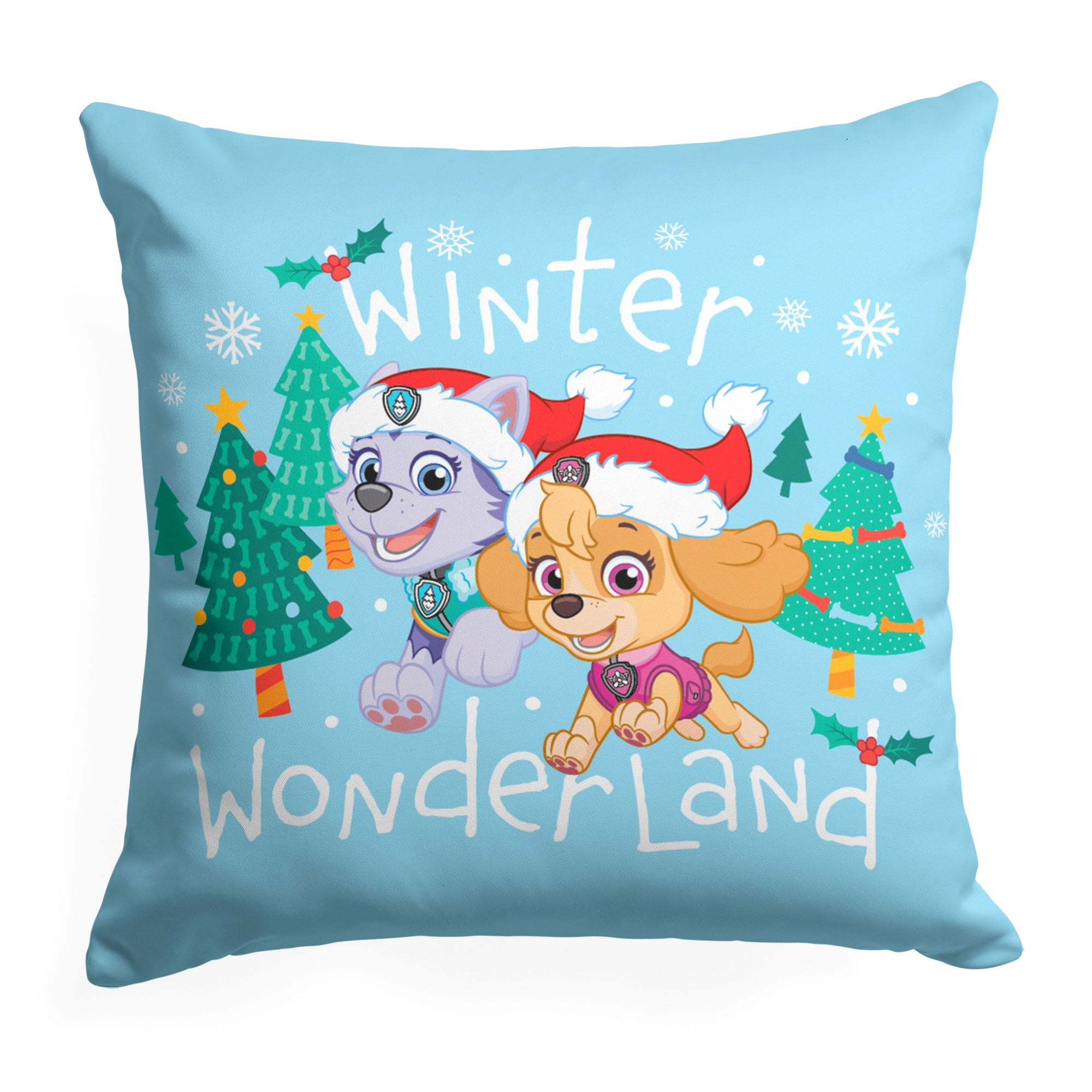 Nickelodeon Paw Patrol Winter Wonderland Throw Pillow 18x18 Inches
