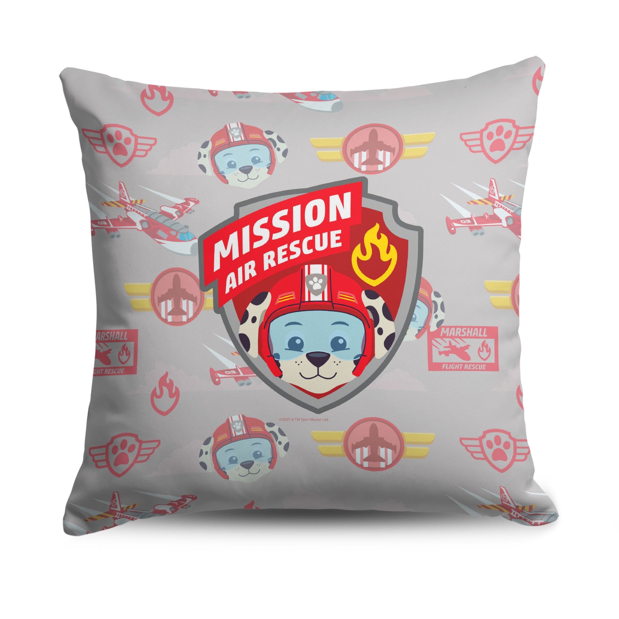 Paw Patrol Marshall Badge Pattern Throw Pillow 18 x 18 inches