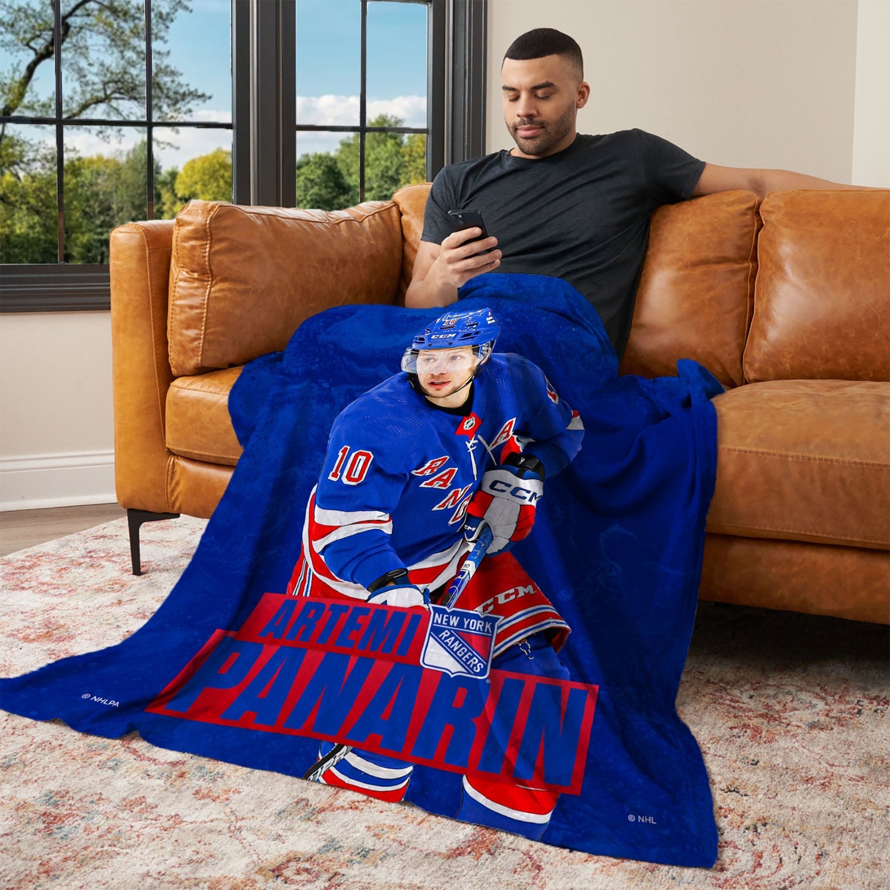 NHL New York Rangers Artemi Panarin Player Silk Touch Throw Blanket 50x60 Inches