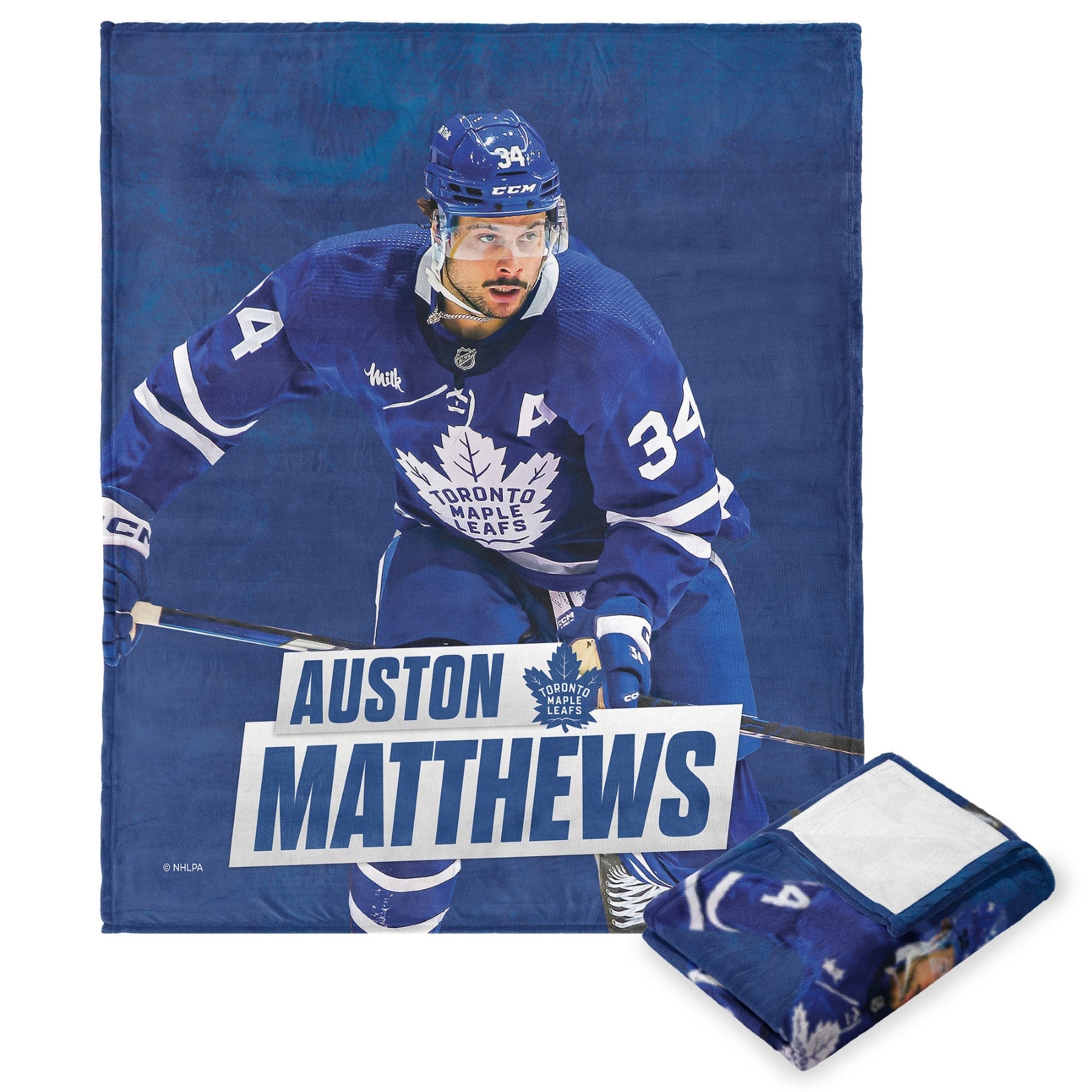 NHL Toronto Maple Leafs Auston Matthews Player Silk Touch Throw Blanket 50x60 Inches