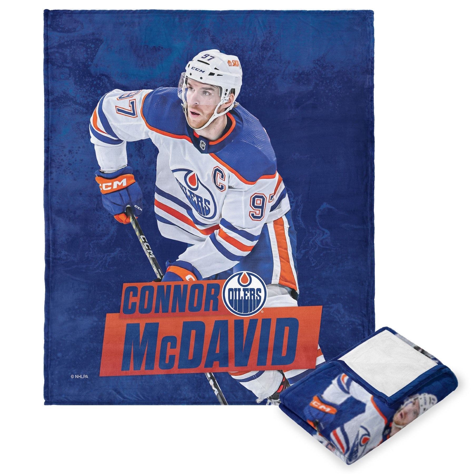 NHL Edmonton Oilers Connor McDavid Player Silk Touch Throw Blanket 50x60 Inches