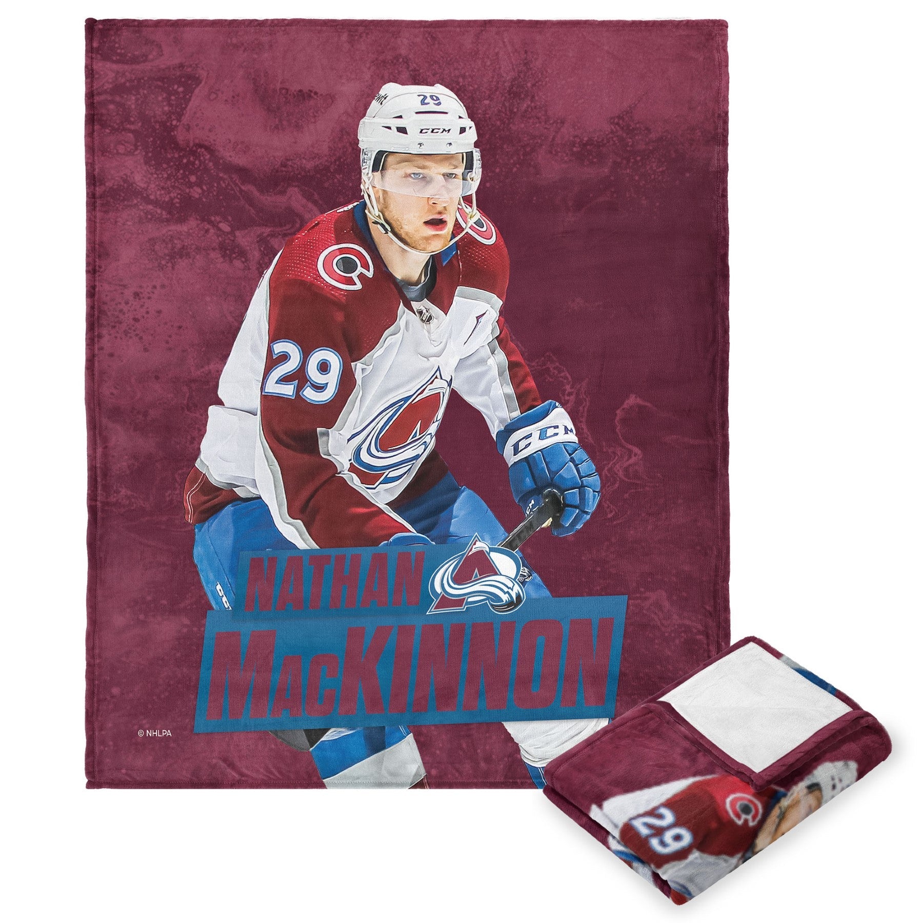 NHL Colorado Avalanche Nathan MacKinnon Player Silk Touch Throw Blanket 50x60 Inches