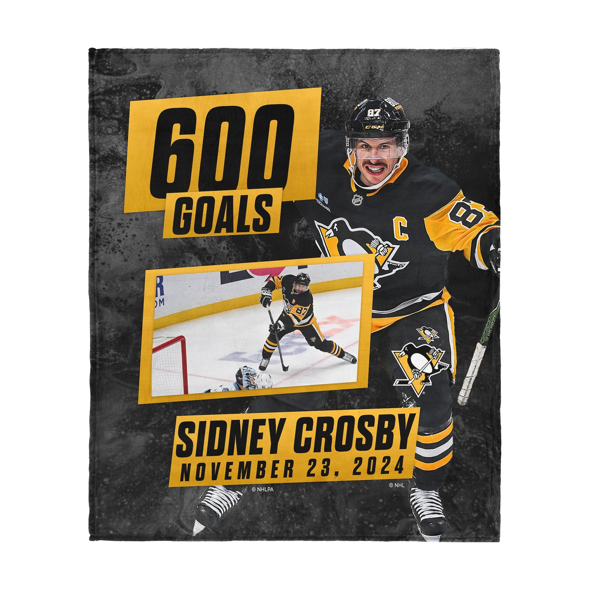 Pittsburgh Penguins Sidney Crosby NHL 600 Goal Milestone Silk Touch Throw Blanket 50¡Á60 Inches