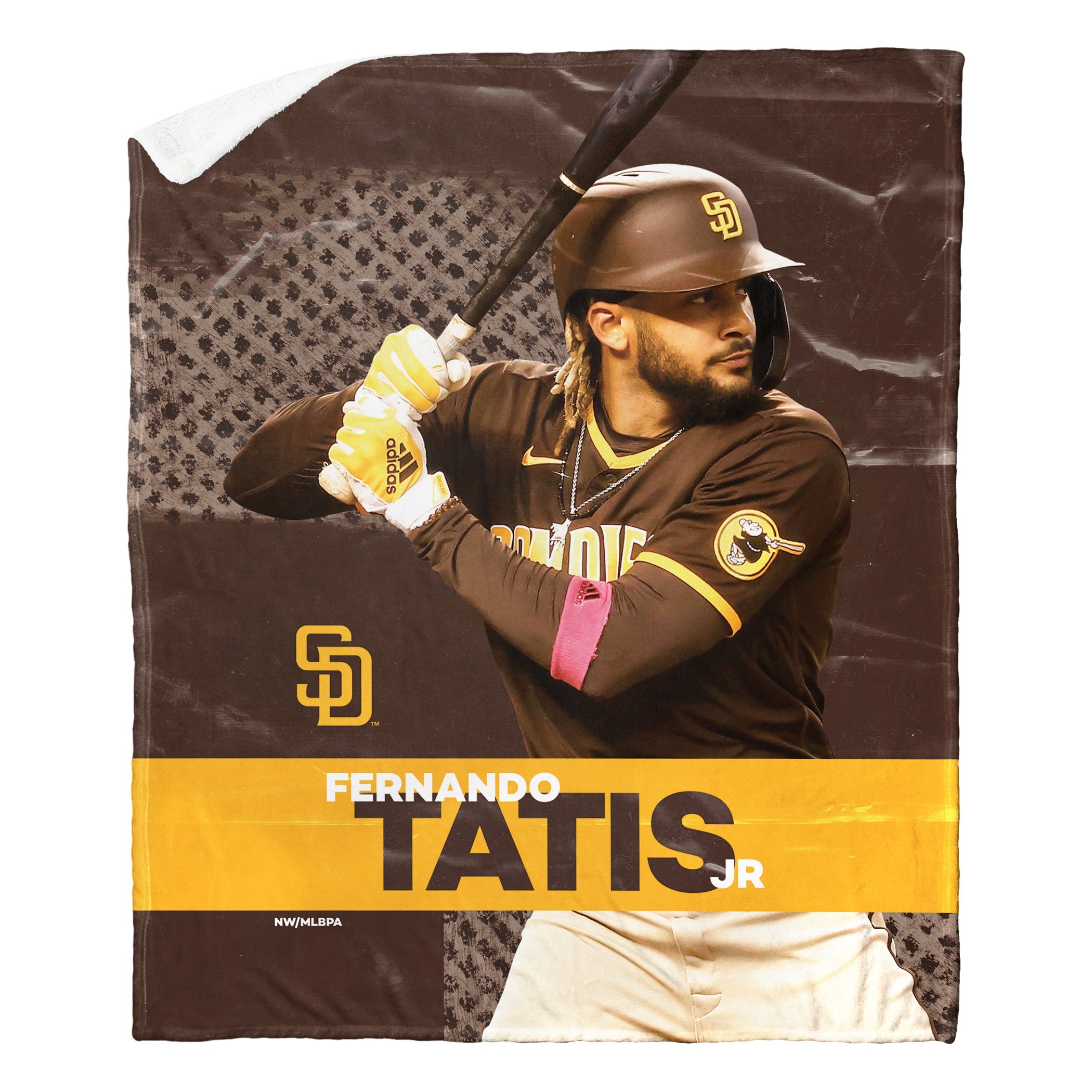 MLB San Diego Padres Fernando Tatis Jr. Silk Touch Sherpa Throw Blanket 50x60 Inches