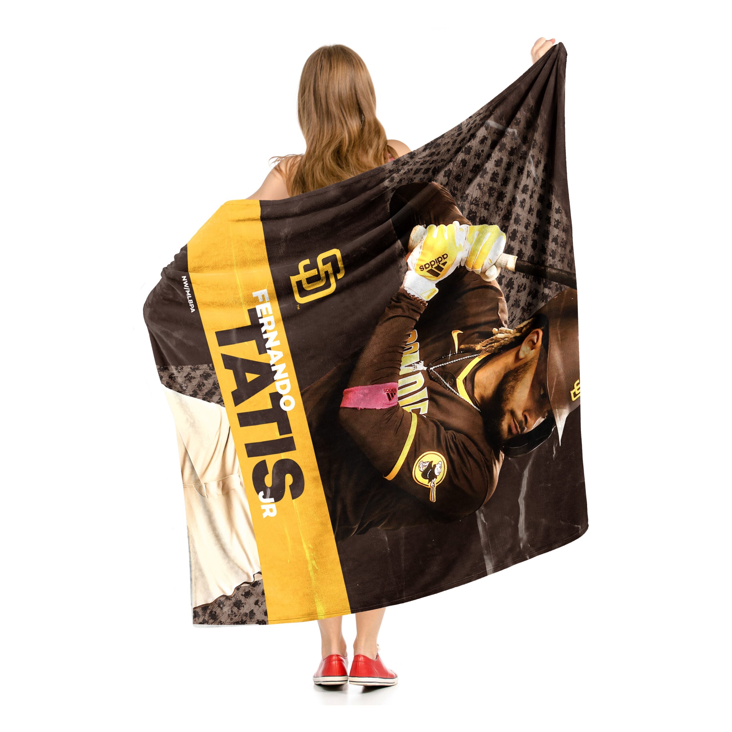 MLB San Diego Padres Fernando Tatis Jr. Silk Touch Sherpa Throw Blanket 50x60 Inches