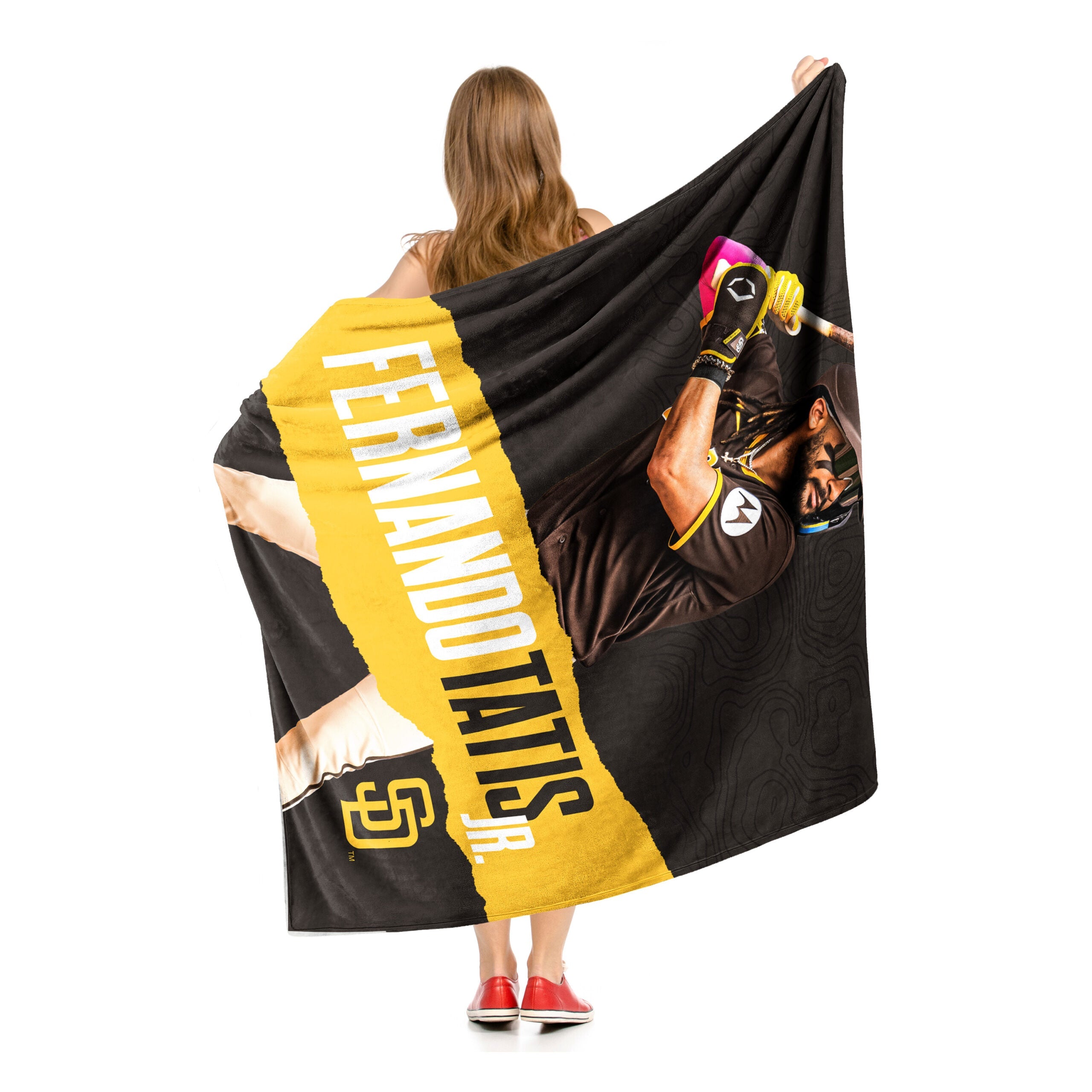 MLB San Diego Padres Fernando Tatis Jr. Silk Touch Sherpa Throw Blanket 50x60 Inches