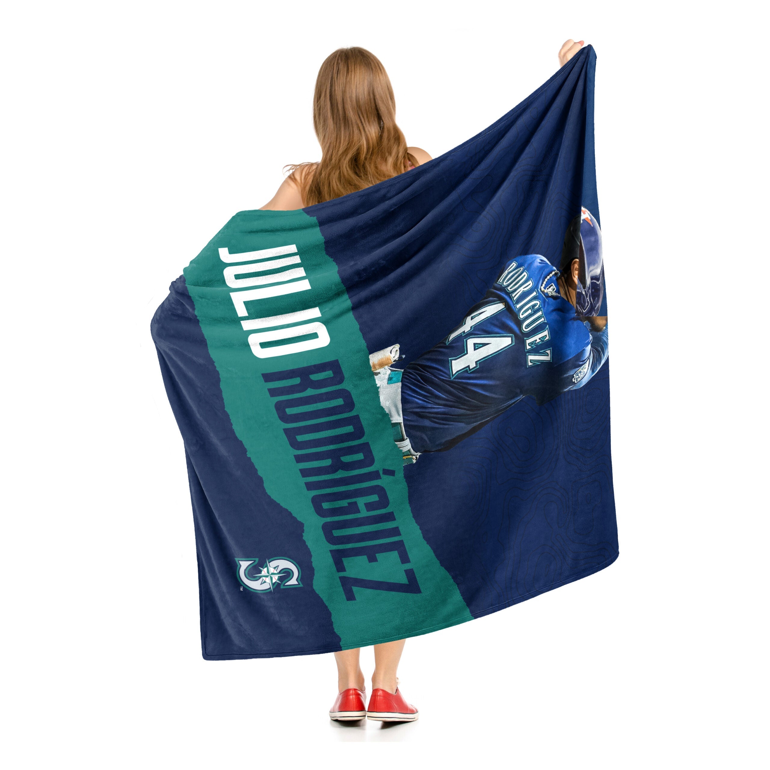 MLB Seattle Mariners Julio Rodriguez Silk Touch Sherpa Throw Blanket 50x60 Inches
