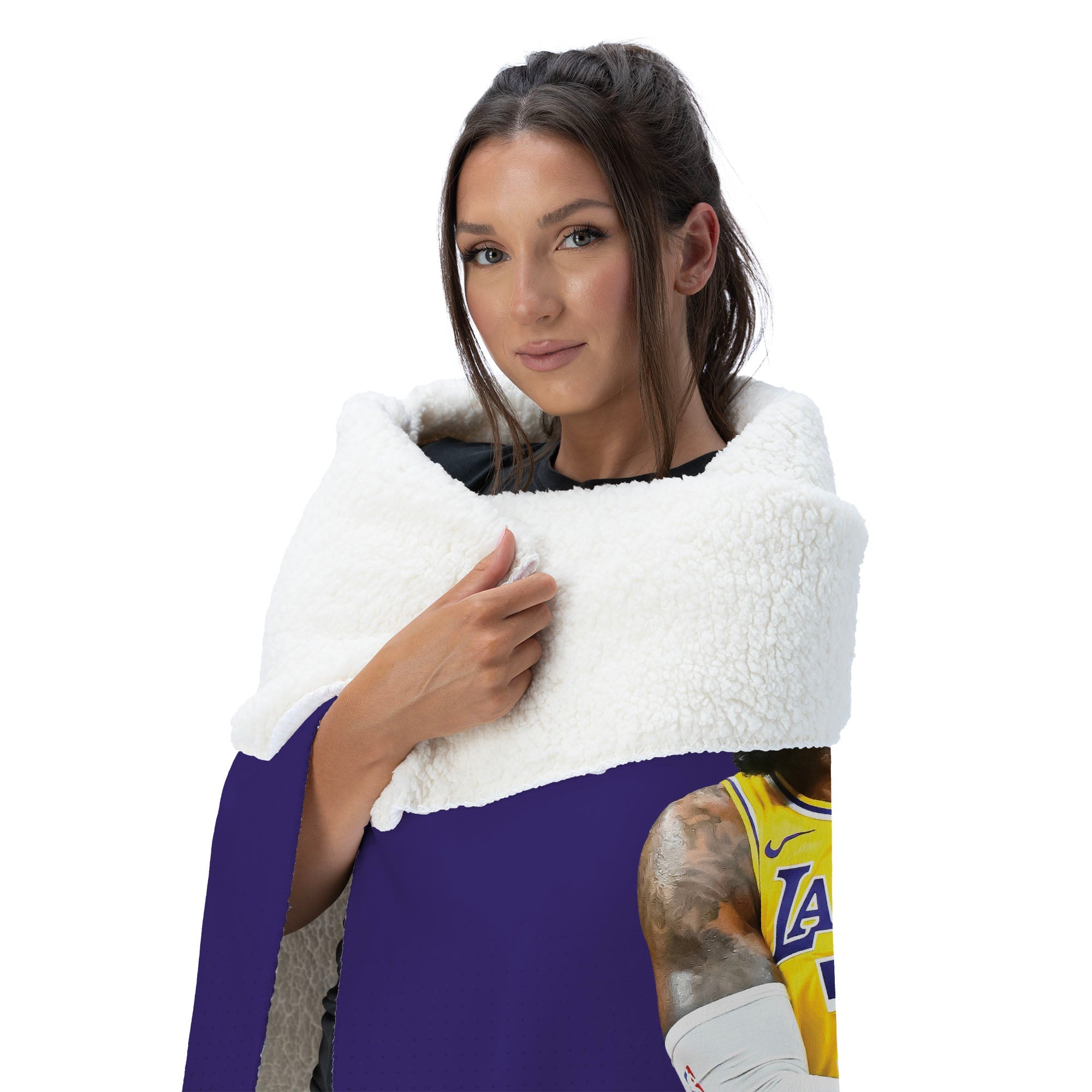 NBA Los Angeles Lakers Lebron James Silk Touch Sherpa Throw Blanket 50x60 inches