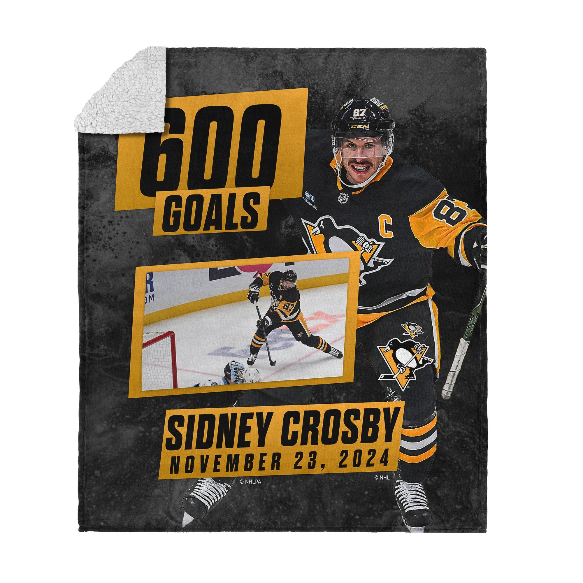 Pittsburgh Penguins Sidney Crosby NHL 600 Goal Milestone Silk Touch Sherpa Throw Blanket 50¡Á60 Inches