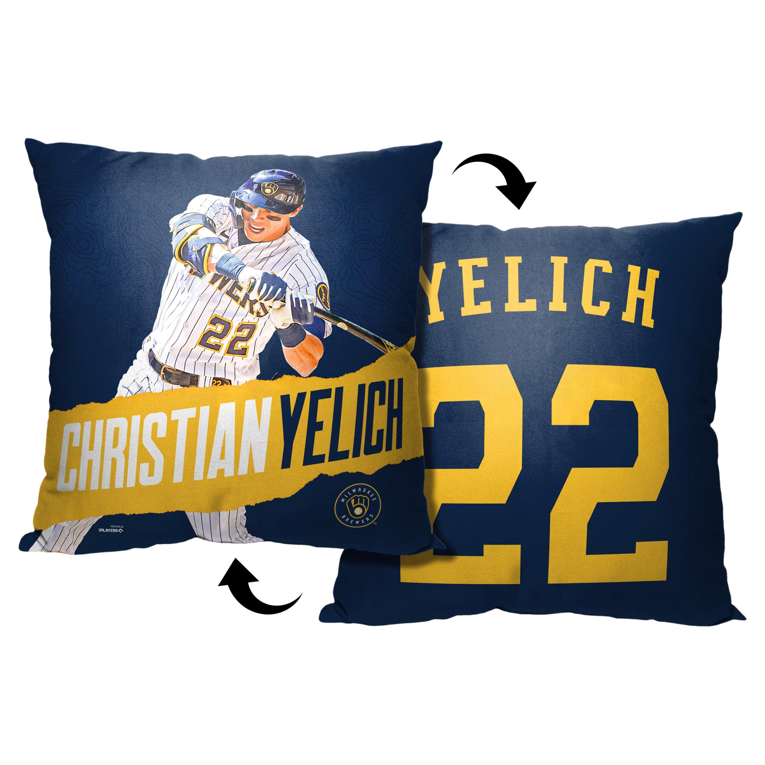 MLB Milwaukee Brewers Christian Yelich Throw Pillow 18¡Á18 Inches