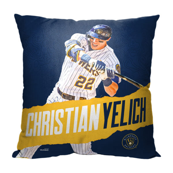MLB Milwaukee Brewers Christian Yelich Throw Pillow 18¡Á18 Inches