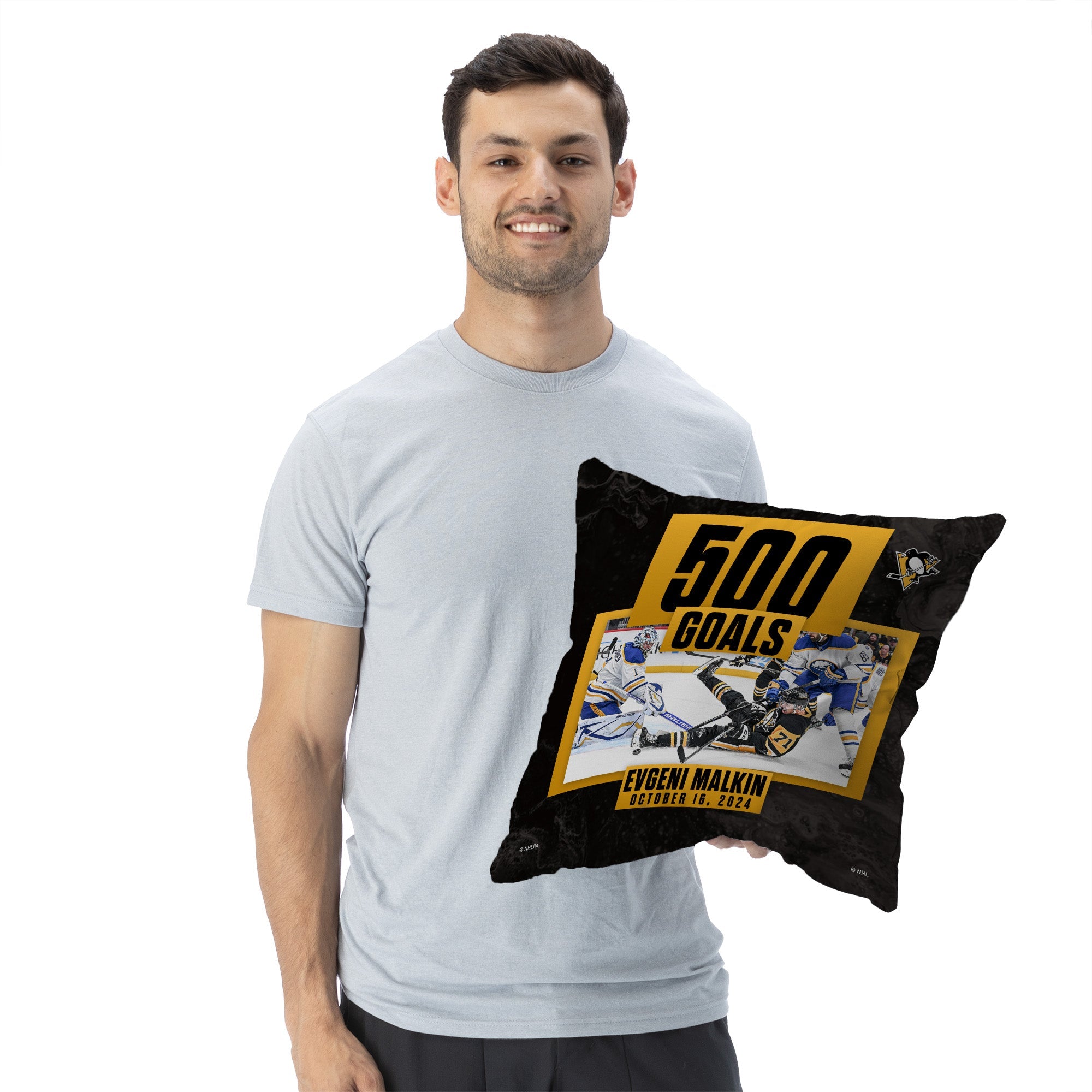 Pittsburgh Penguins NHL Evgeni Malkin 500 Goals Throw Pillow 18X18 Inches