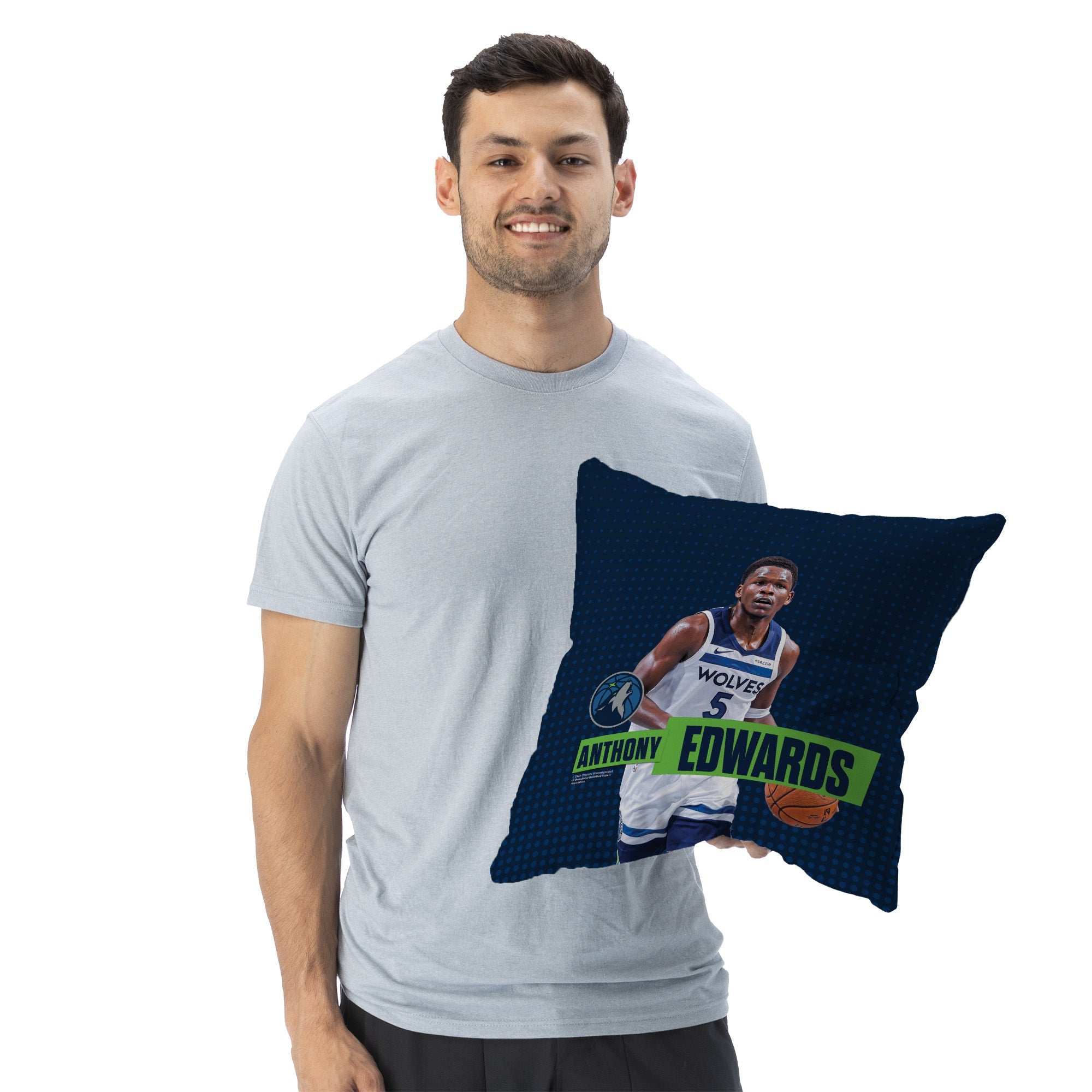 NBA Minnesota Timberwolves Anthony Edwards Throw Pillow 18x18 inches