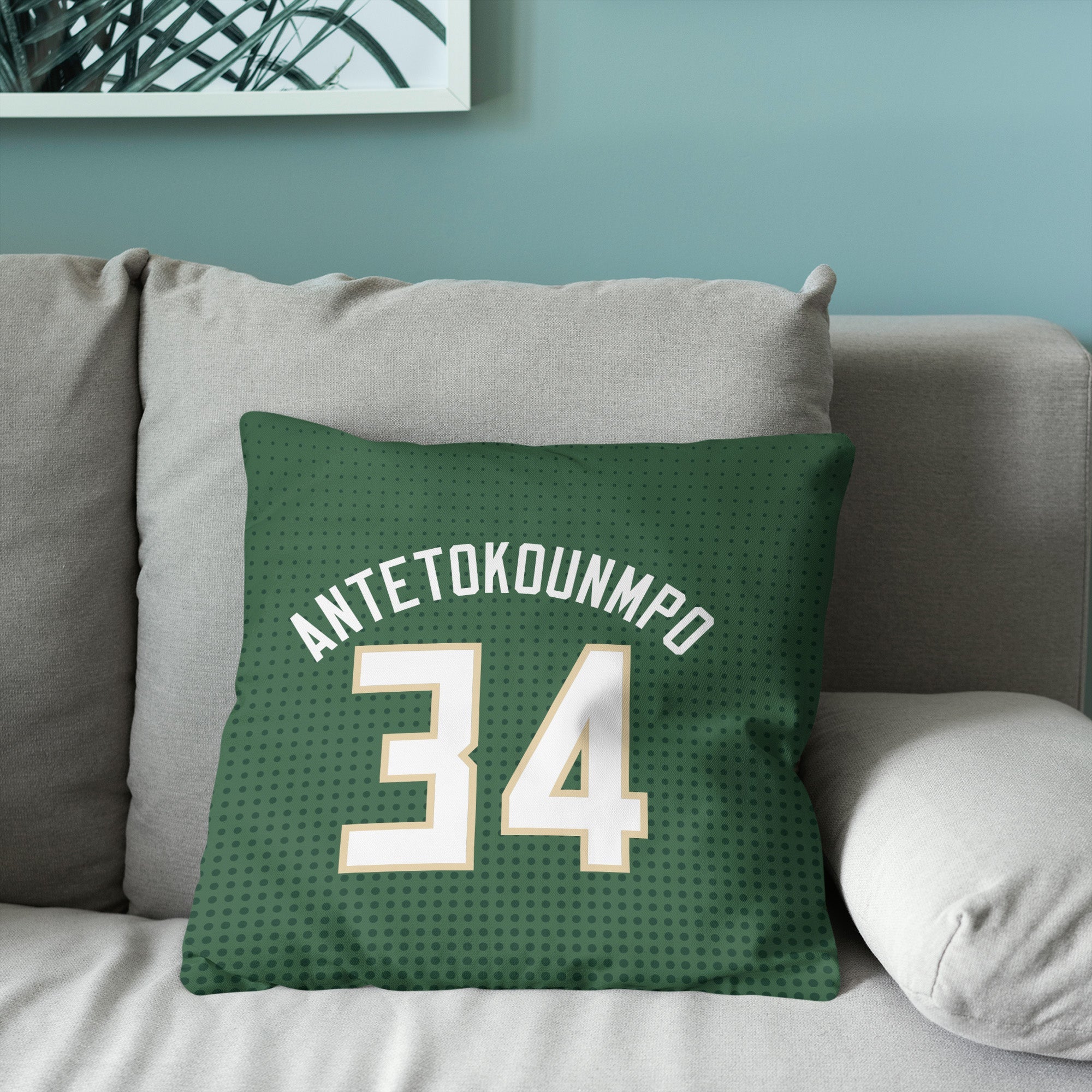 NBA Milwaukee Bucks Giannis Antetokounmpo Throw Pillow 18x18 inches