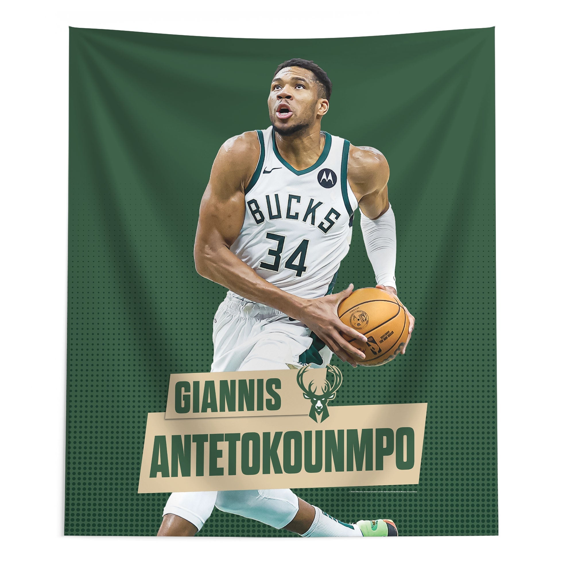 Milwaukee Bucks Giannis Antetokounmpo NBA Wall Hanging 50X60 Inches
