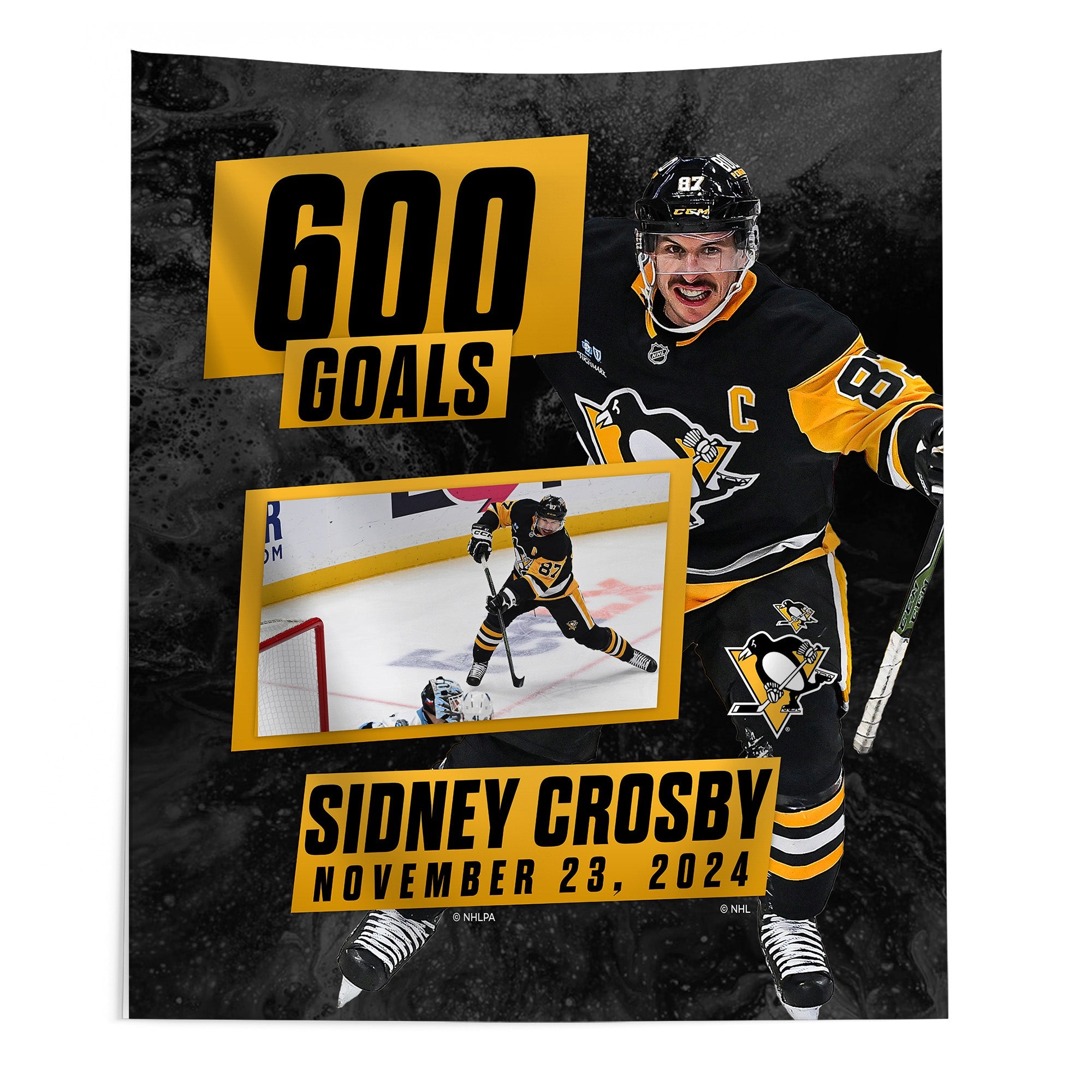 Pittsburgh Penguins Sidney Crosby NHL 600 Goal Milestone Wall Hanging 50¡Á60 Inches