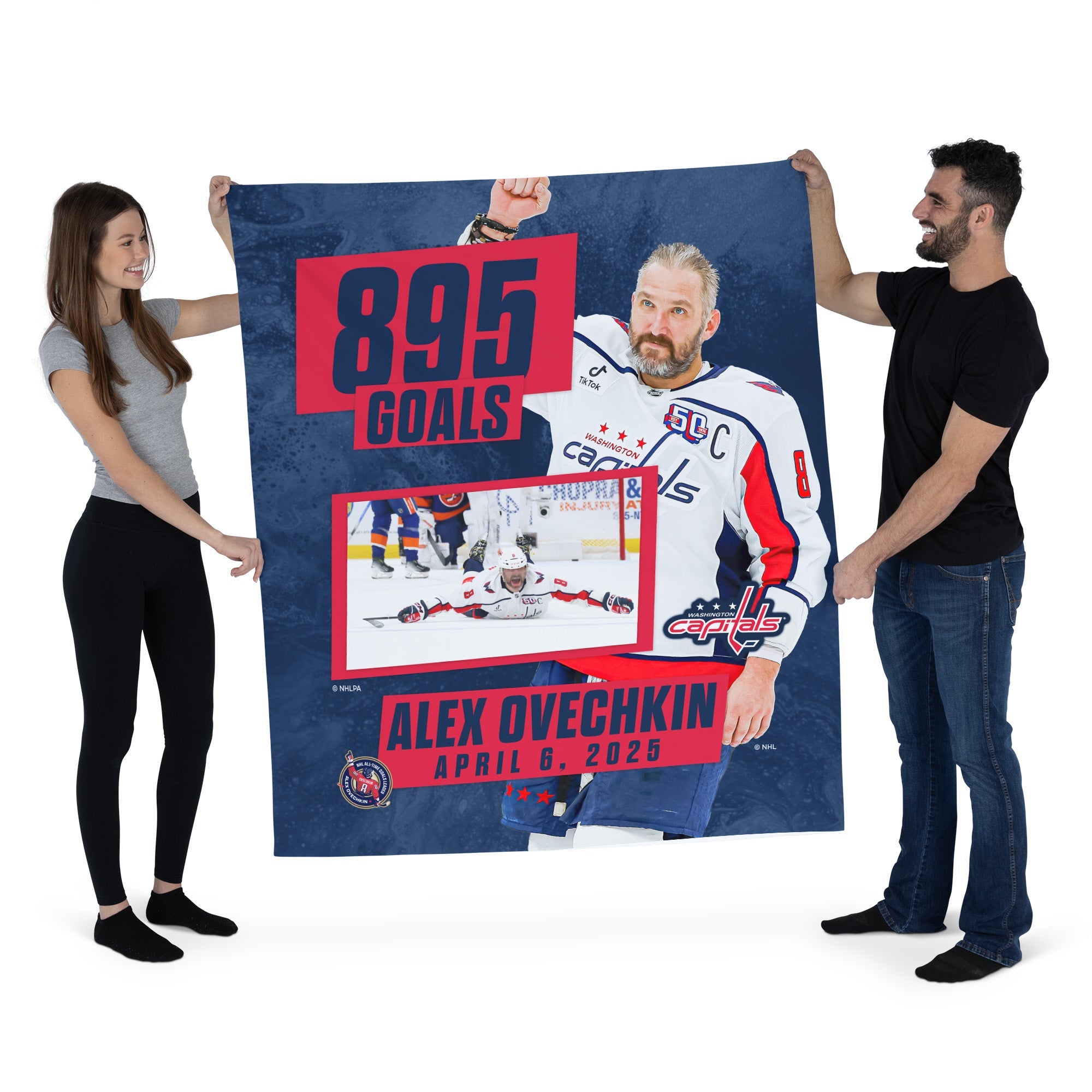 NHL Washington Capitals Alex Ovechkin 895 Goals Photo Printed Wall Hanging 50 x 60 inches