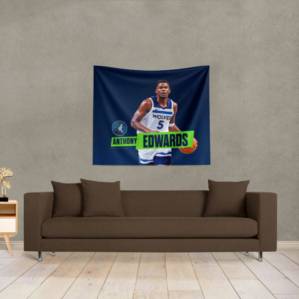Minnesota Timberwolves Anthony Edwards NBA Wall Hanging 34X40 Inches