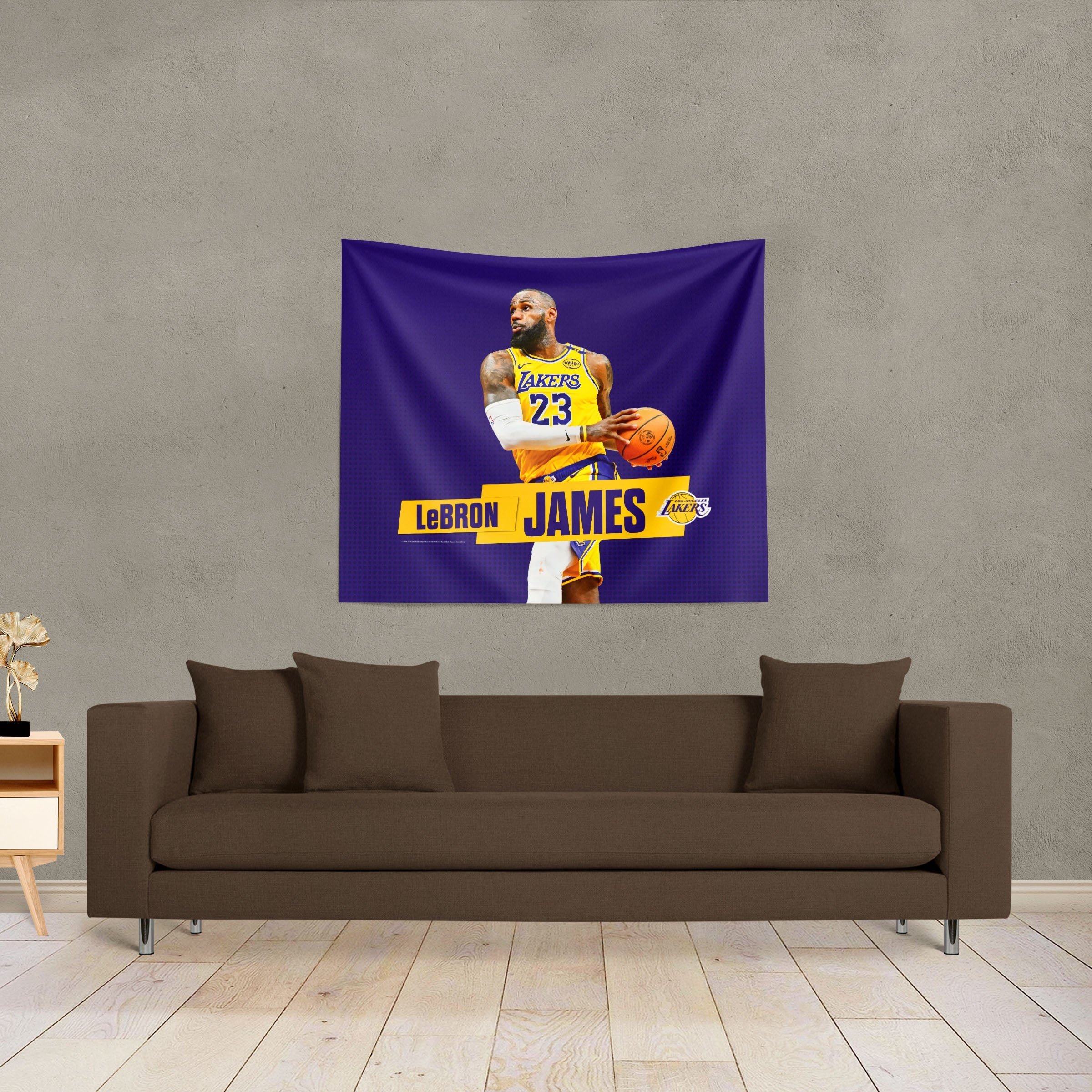 Los Angeles Lakers Lebron James NBA Wall Hanging 34X40 Inches