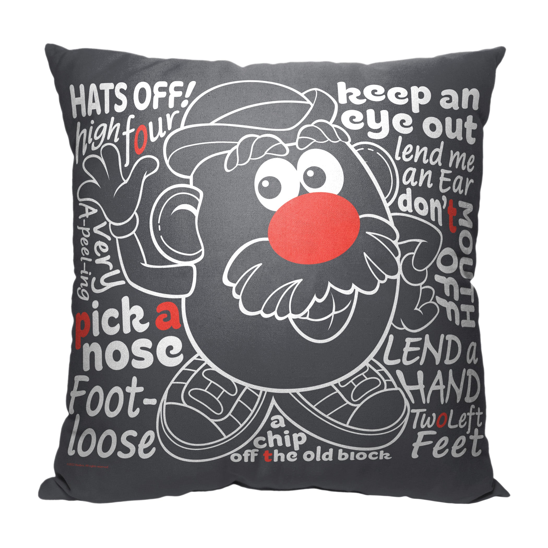 Hasbro Mr. Potato Head Phrases Throw Pillow 18x18 Inches