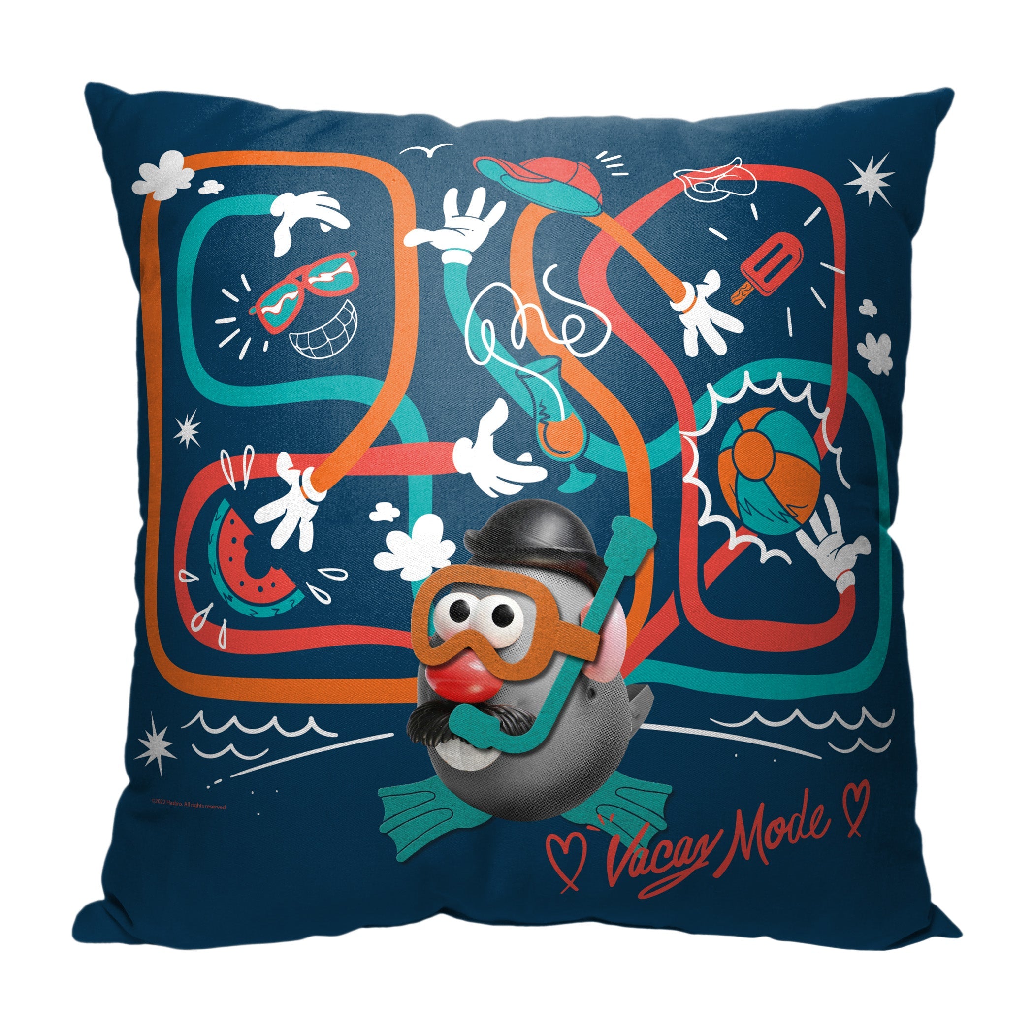Hasbro Mr. Potato Head Vacay Mode Throw Pillow 18x18 Inches