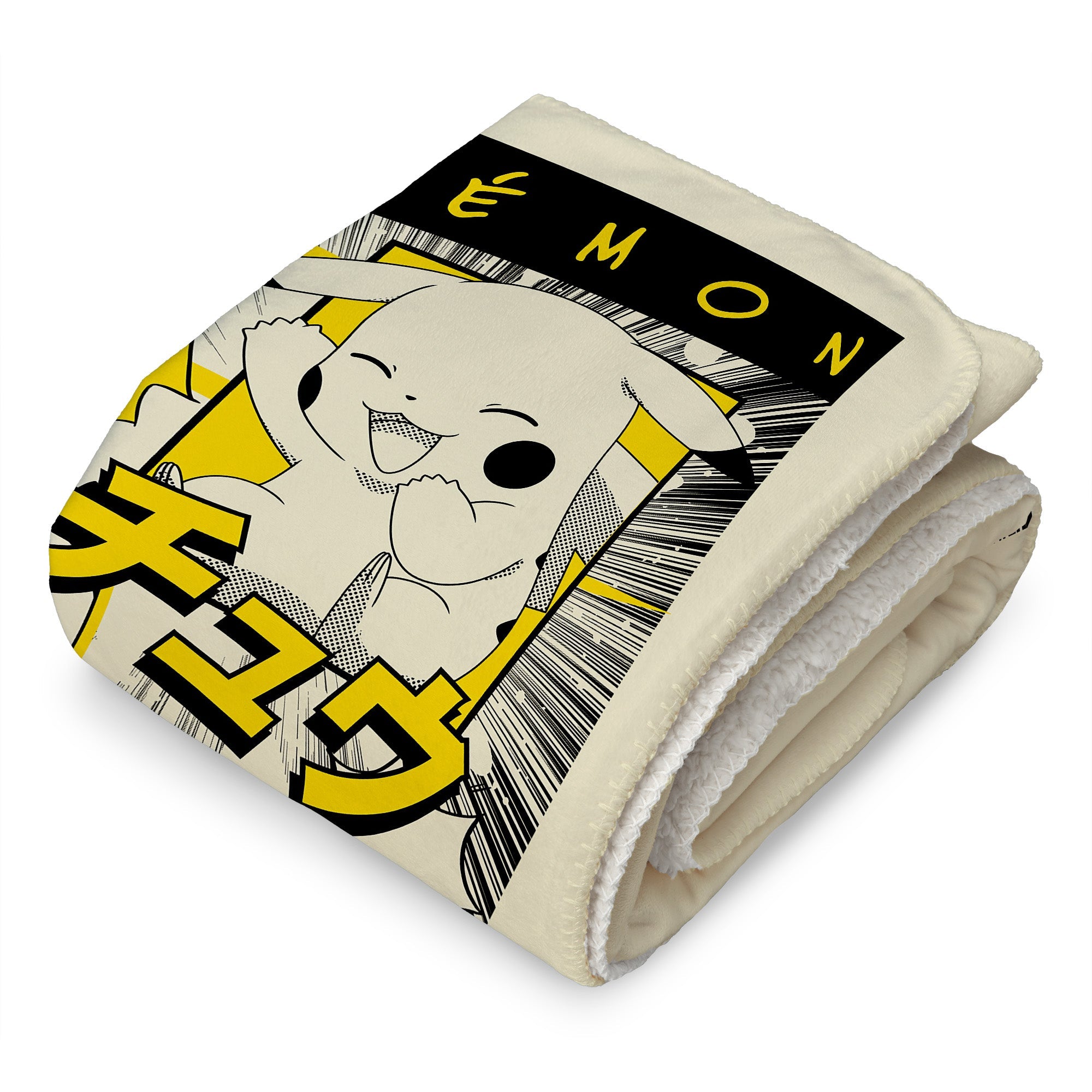 Pokemon Anime Pikachu Mink Sherpa Throw Blanket 60x80Inches