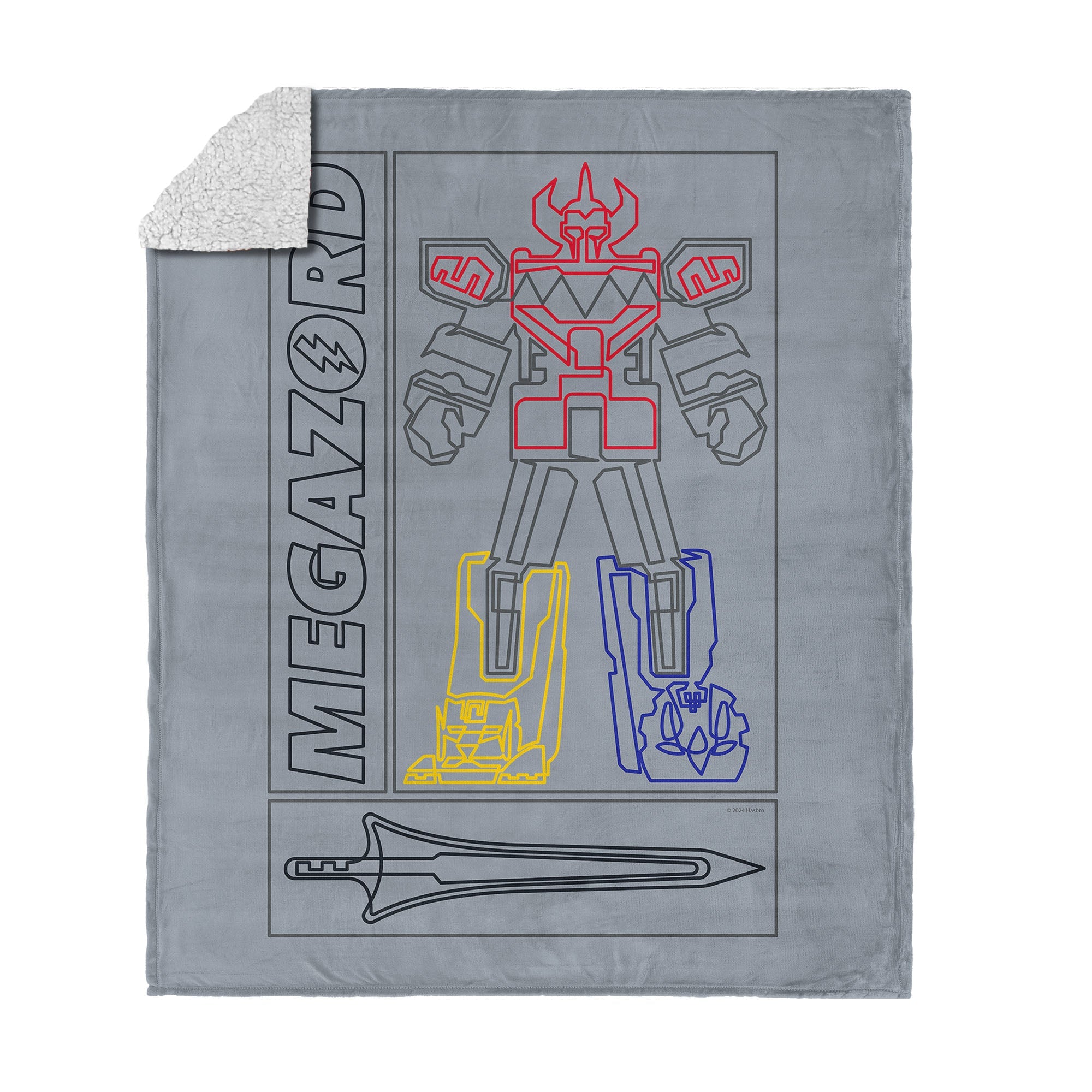 Hasbro Power Rangers Megazord Silk Touch Sherpa Throw Blanket 50X60 Inches