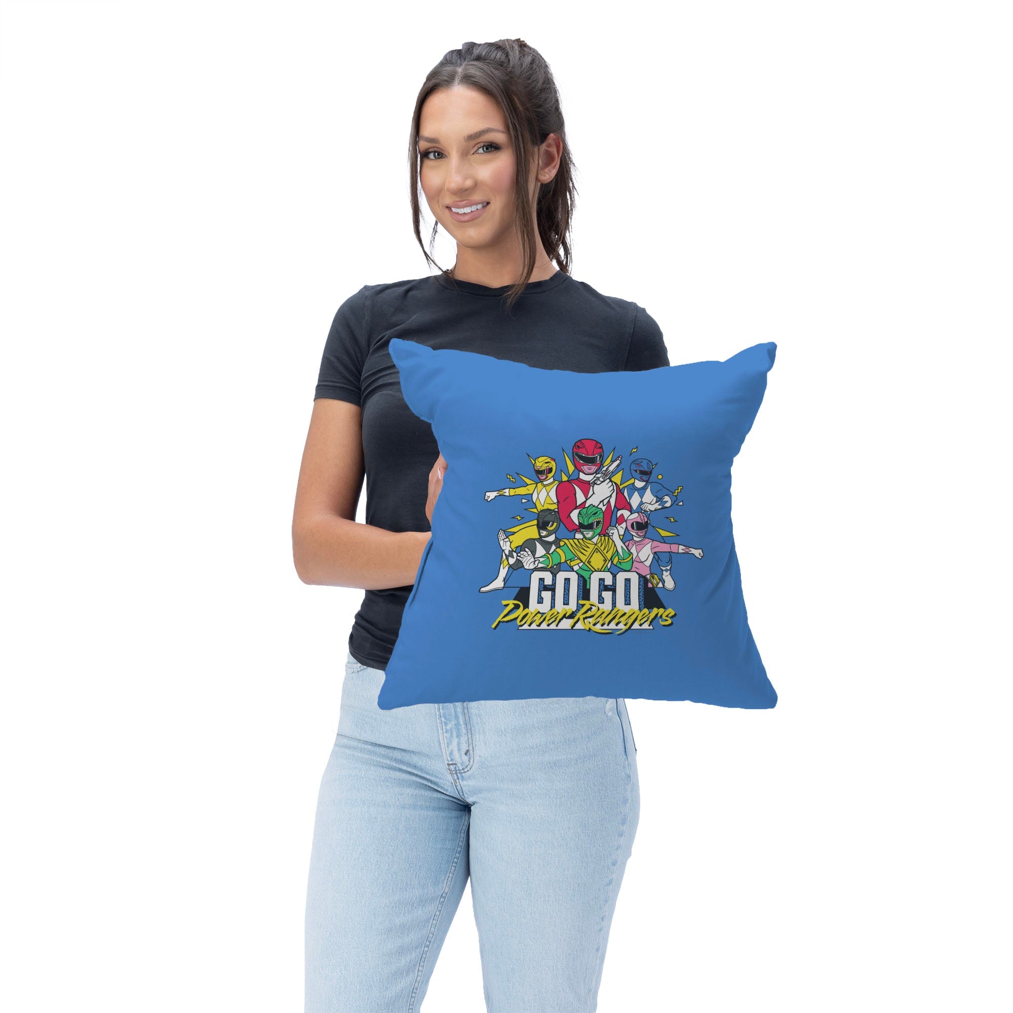 Hasbro Power Rangers Go Go Power Rangers Throw Pillow 18X18 Inches