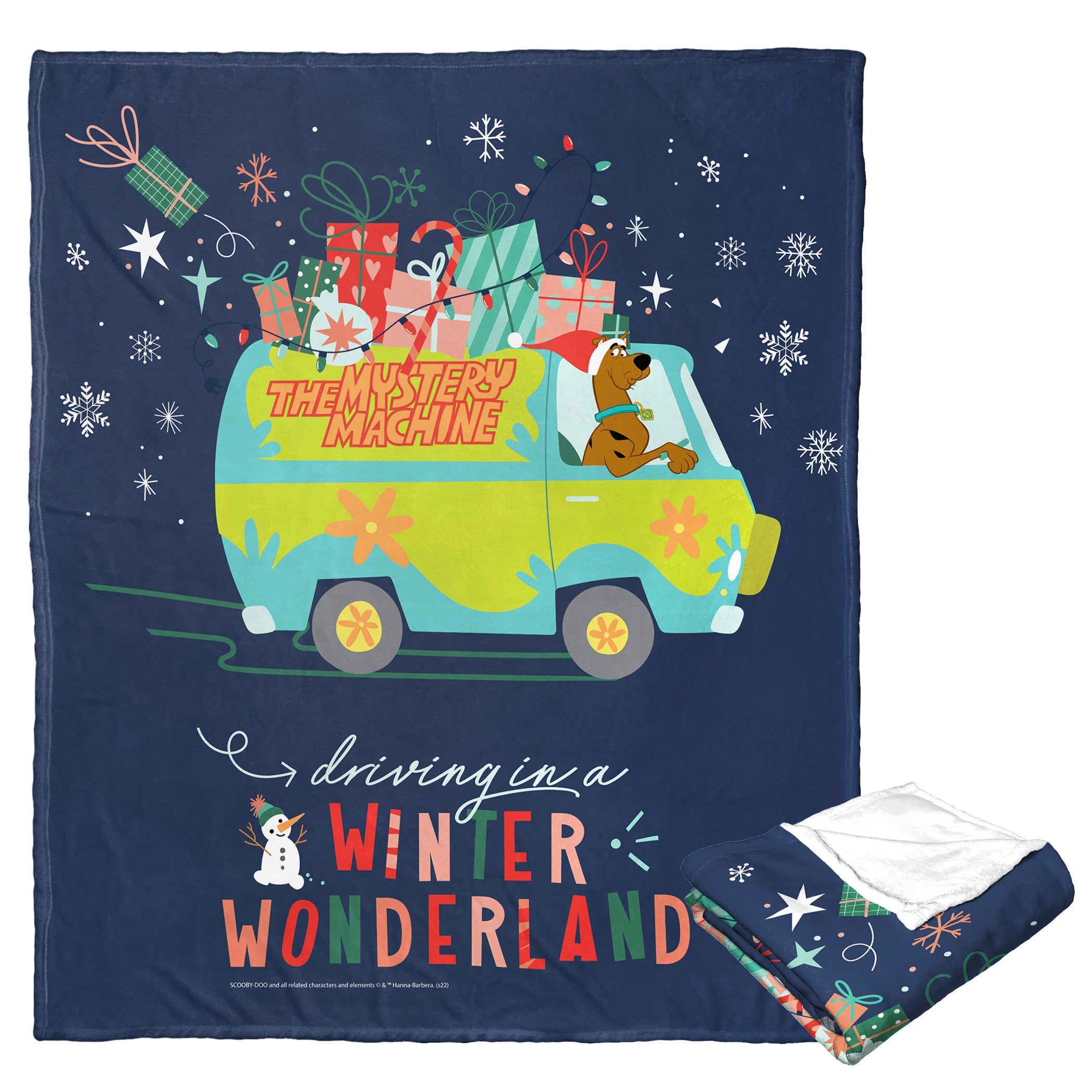 Warner Bros. Scooby-Doo Driving In A Winter Wonderland Silk Touch Throw Blanket 50x60 Inches