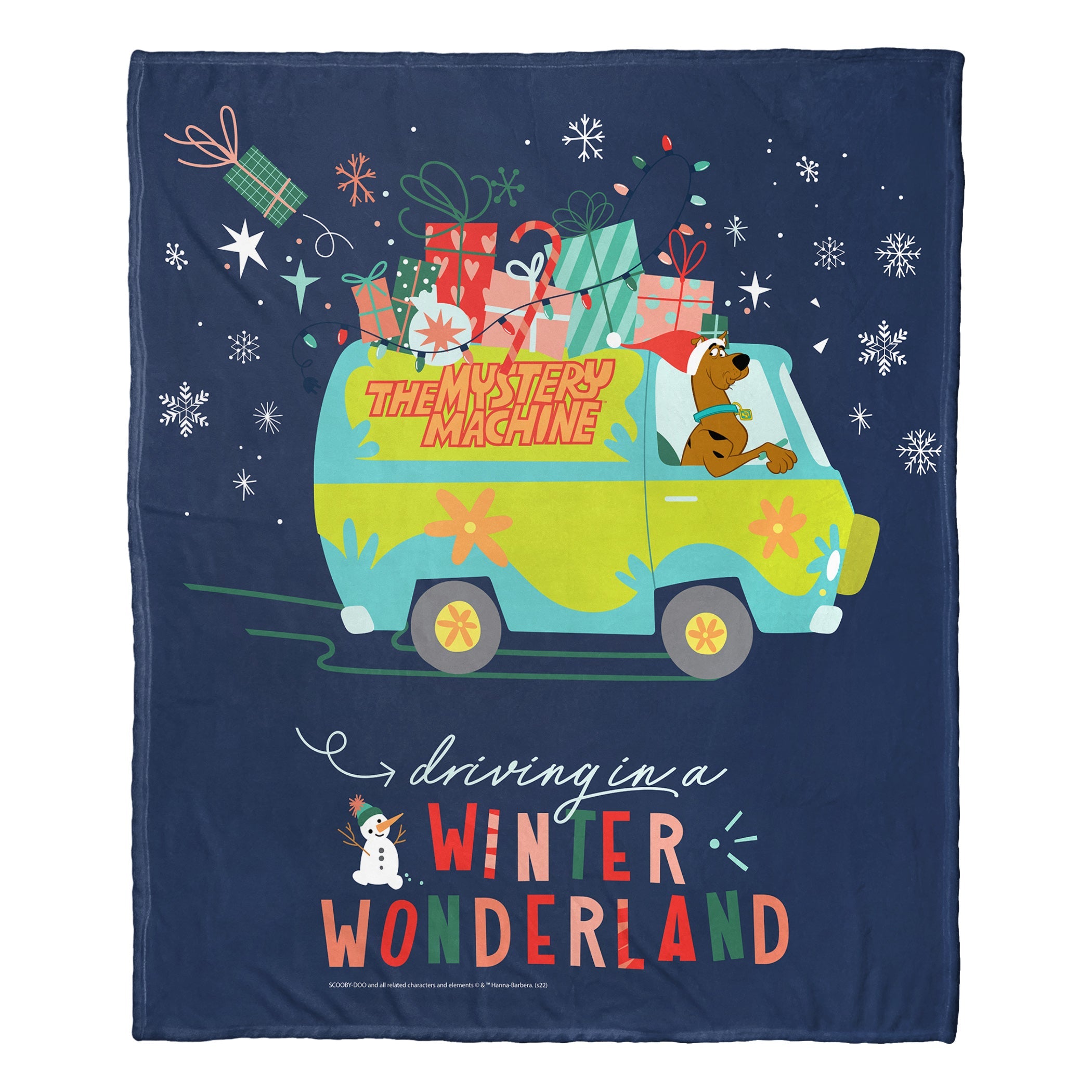 Warner Bros. Scooby-Doo Driving In A Winter Wonderland Silk Touch Throw Blanket 50x60 Inches