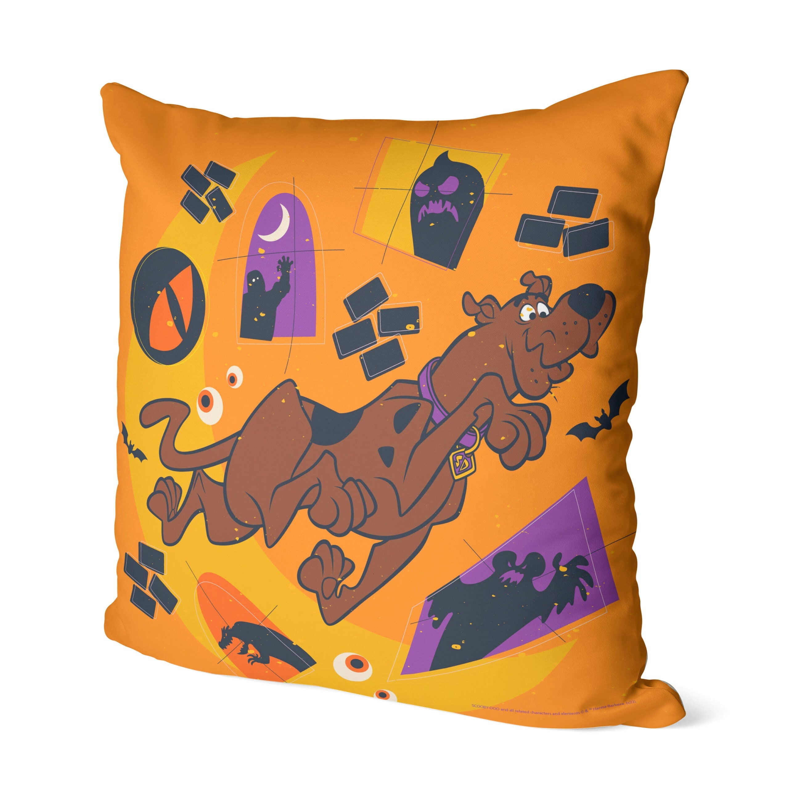 Warner Bros. Scooby-Doo Running Through Haunted Halls Throw Pillow 18x18 Inches