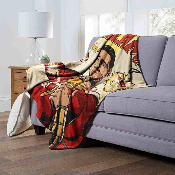 Warner Bros. DC Comics Shazam Comic Cover Silk Touch Throw Blanket 50x60 Inches
