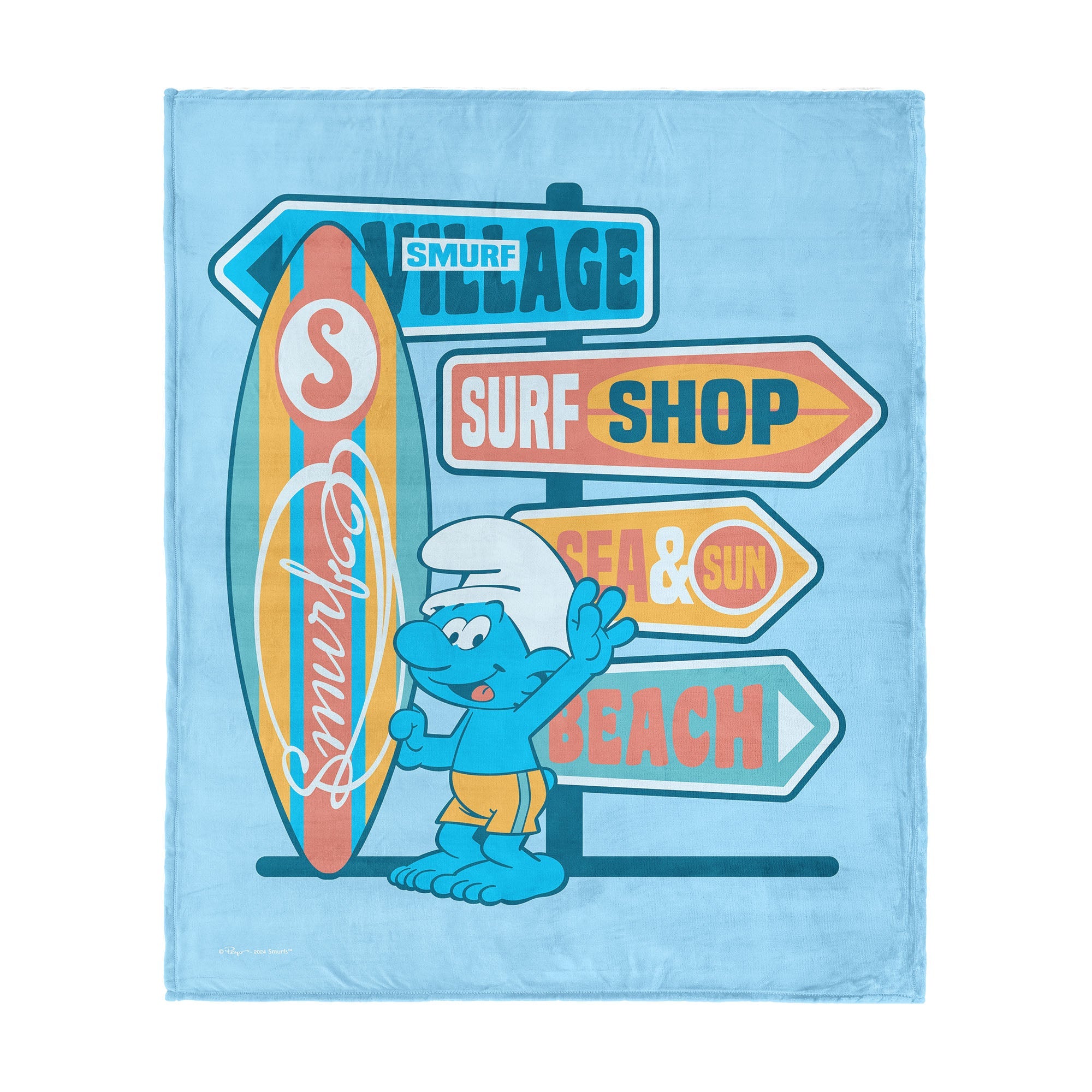 Smurfs Surf Shop Silk Touch Throw Blanket 50 x 60 inches