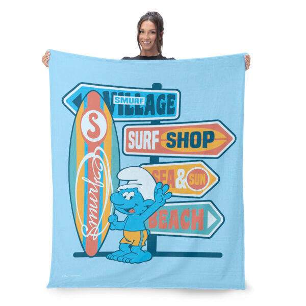 Smurfs Surf Shop Silk Touch Throw Blanket 50 x 60 inches