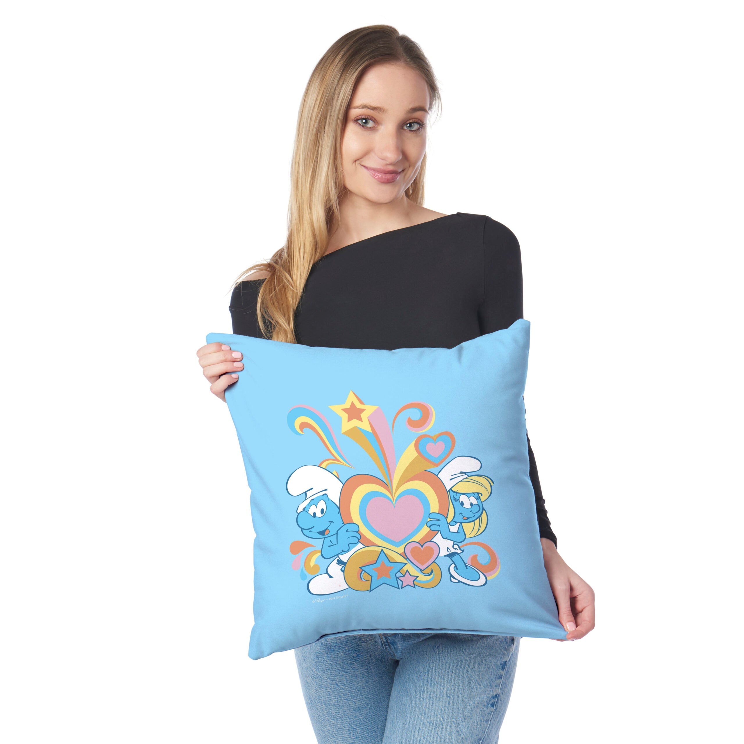 Smurfs Groovy Smurfs Throw Pillow 18¡Á18 inches