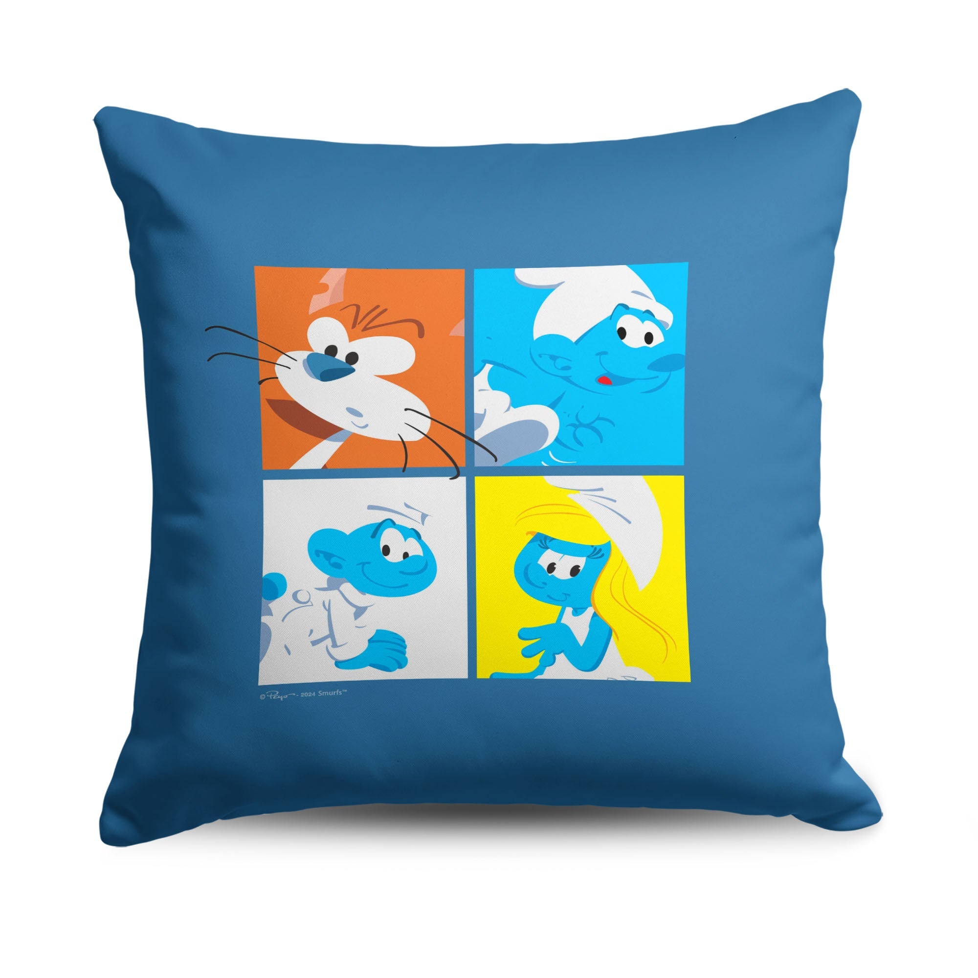 Smurfs Smurf Squad Throw Pillow 18x18 inches