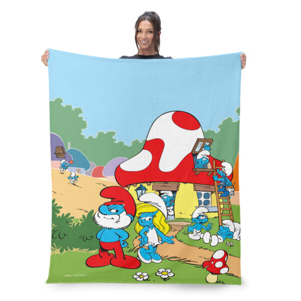 Smurfs Classic Village Silk Touch Throw Blanket 40¡Á50 Inches