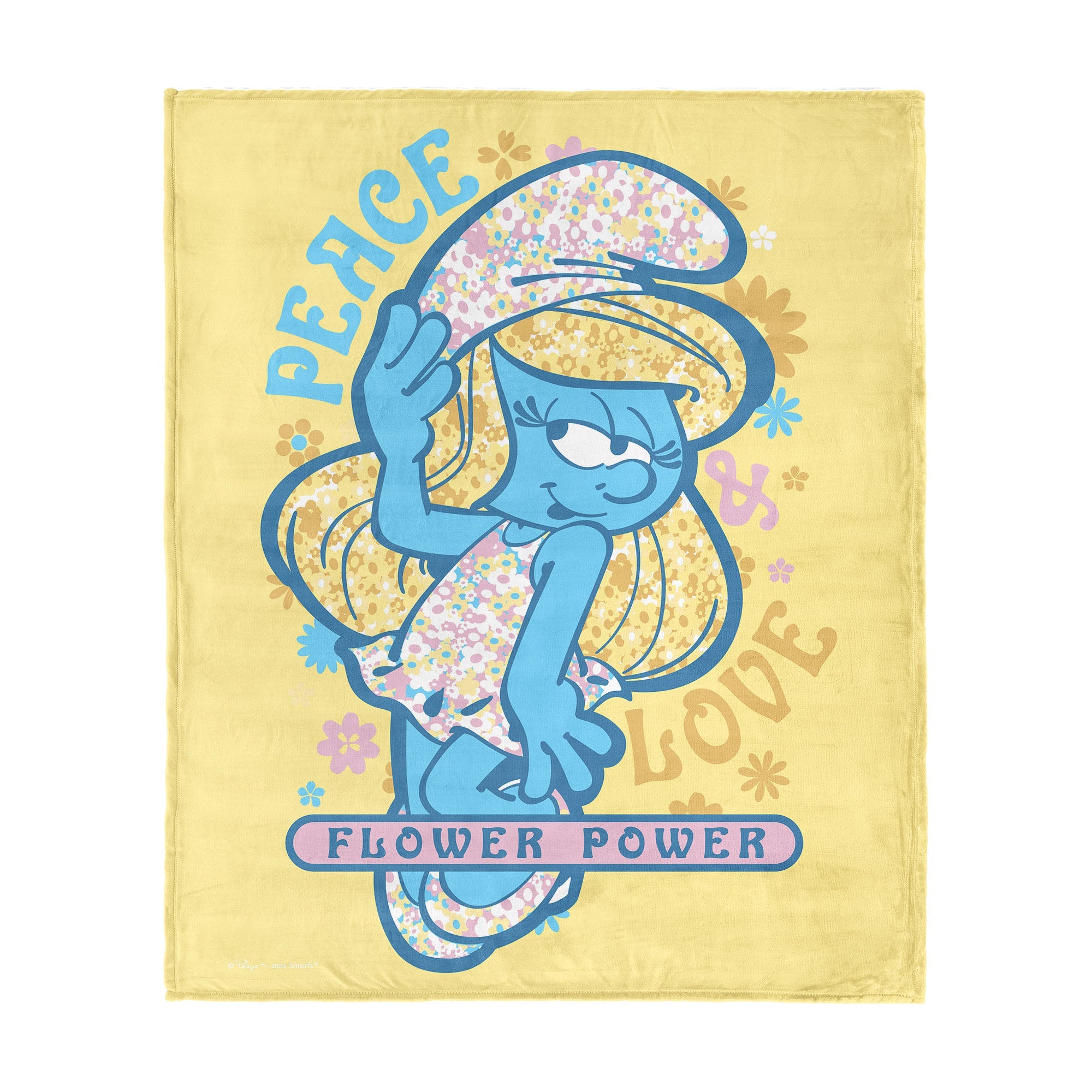 Smurfs Peace Love Flower Power Silk Touch Throw Blanket 40¡Á50 Inches
