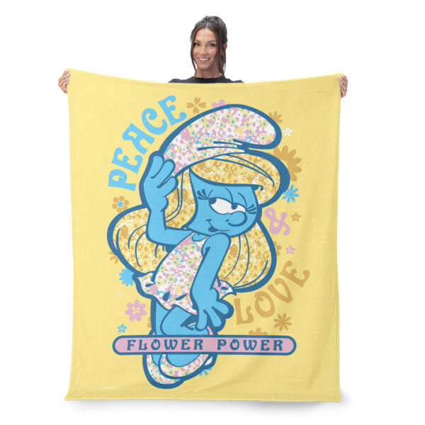 Smurfs Peace Love Flower Power Silk Touch Throw Blanket 40¡Á50 Inches