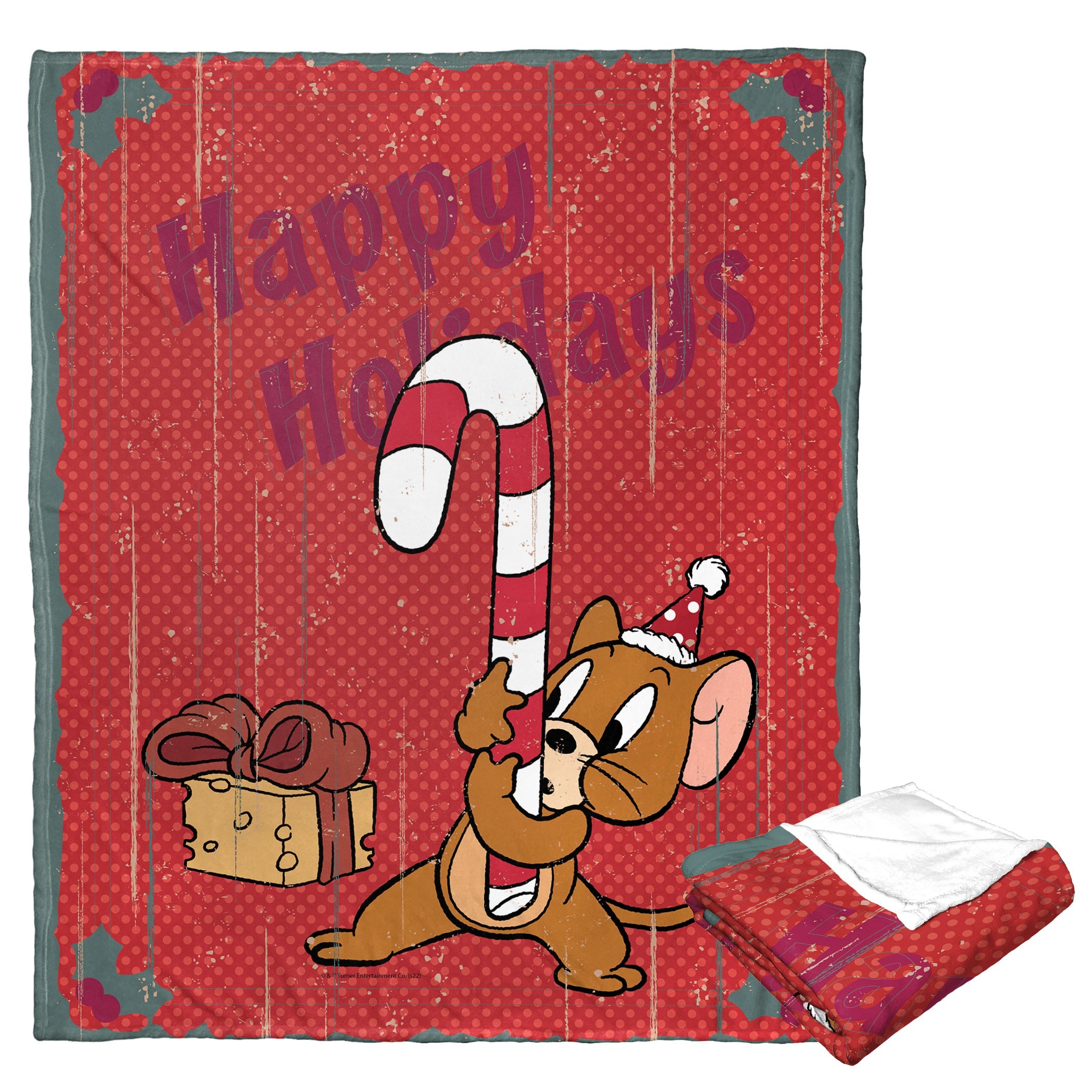 Warner Bros. Tom And Jerry Happy Holidays Silk Touch Throw Blanket 50x60 Inches