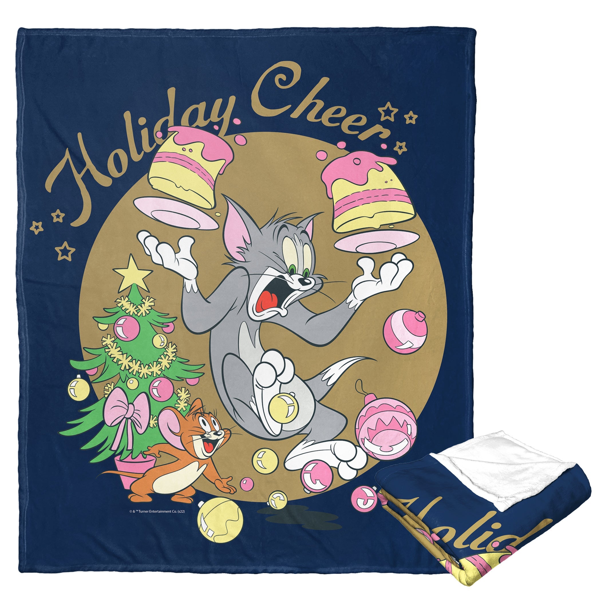 Warner Bros. Tom And Jerry Holiday Cheer And Mischief Silk Touch Throw Blanket 50x60 Inches