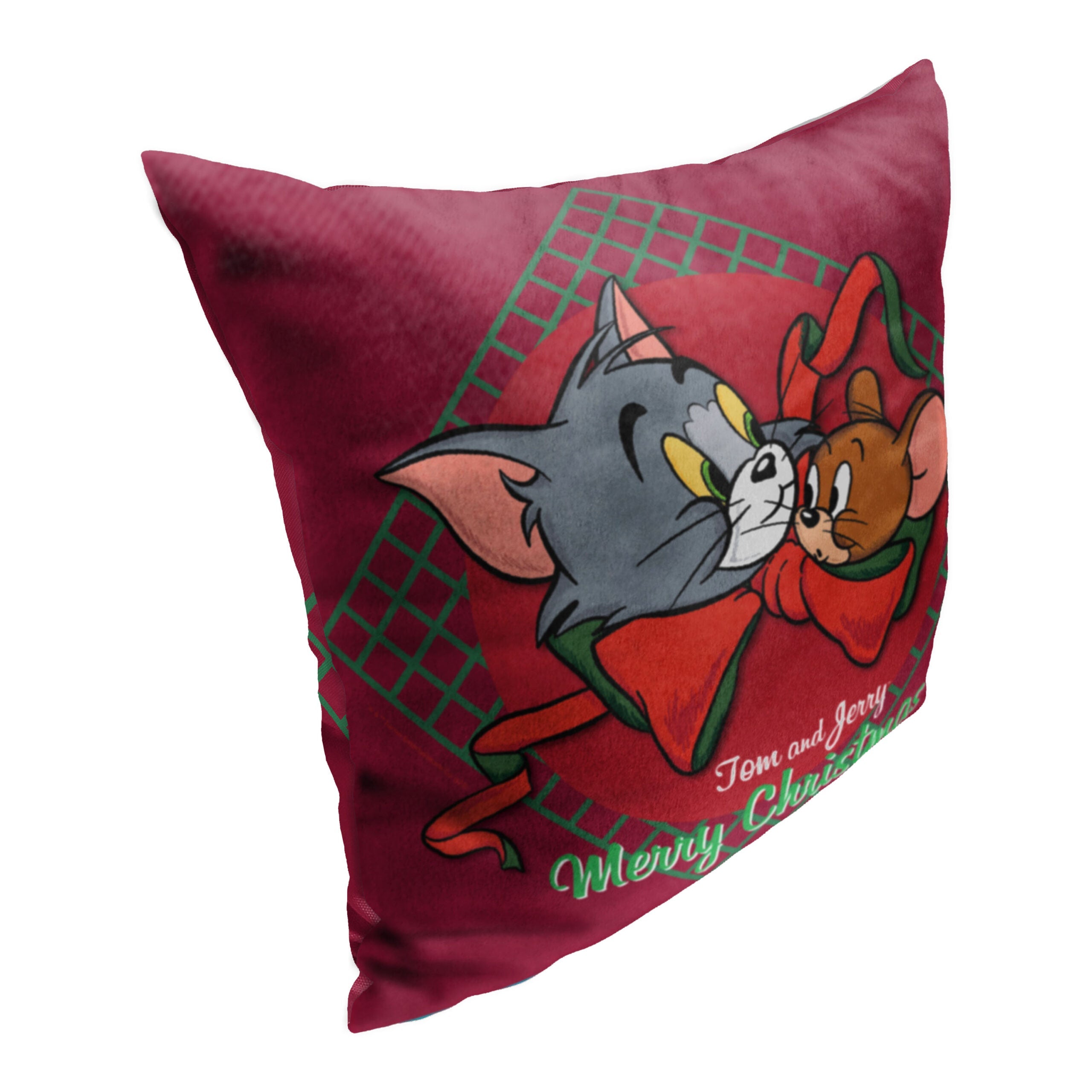 Warner Bros. Tom And Jerry Merry Tom And Jerry Throw Pillow 18x18 Inches