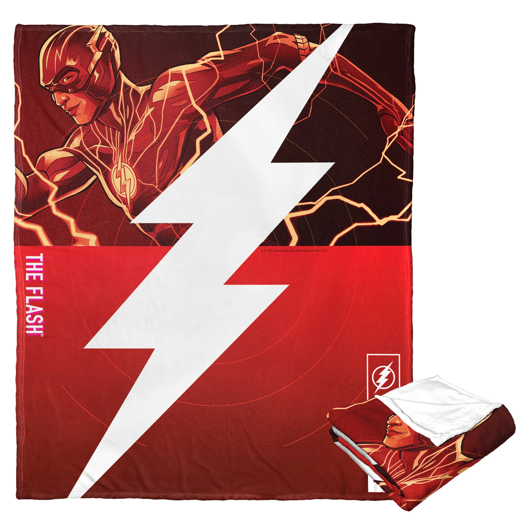 Warner Bros. The Flash Lightening Strike Silk Touch Throw Blanket 50x60 Inches