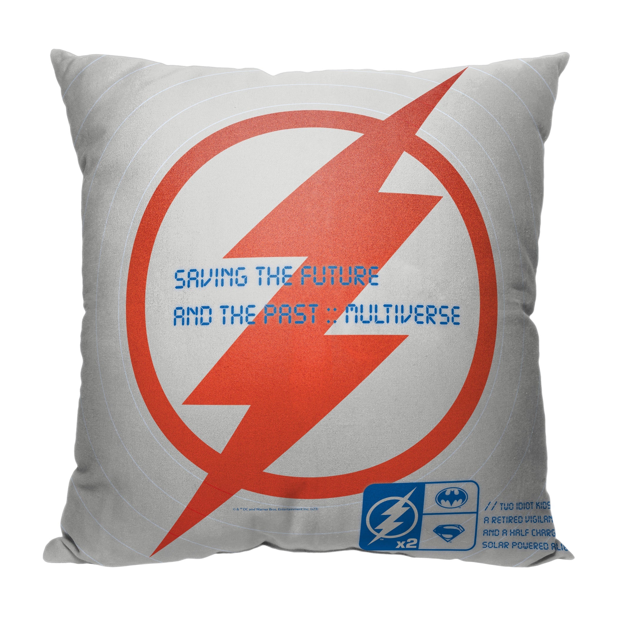 Warner Bros. The Flash Saving The Past And Future Throw Pillow 18x18 Inches