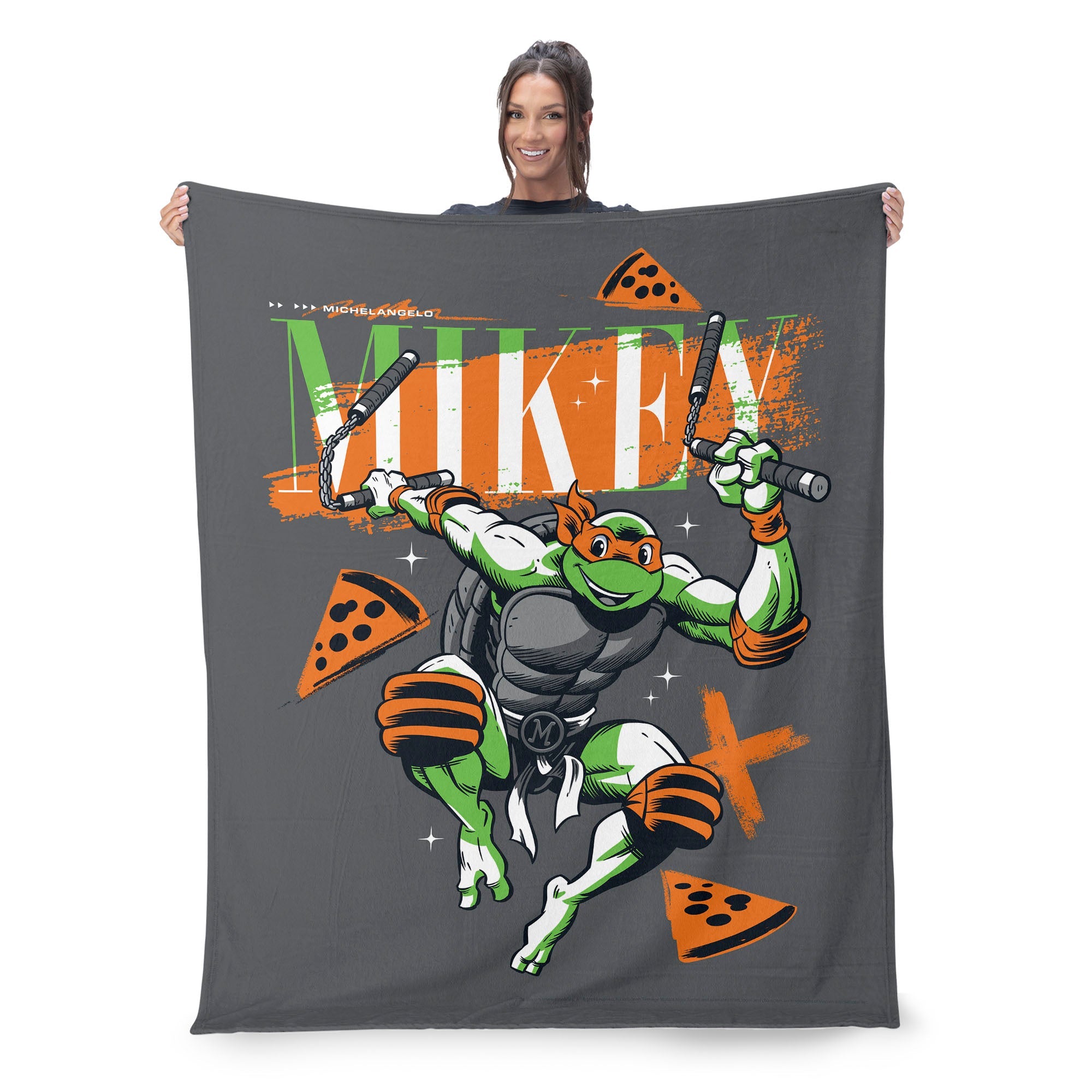 Nickelodeon Teenage Mutant Ninja Turtles Silk Touch Throw Mikey Tmnt Blanket 50X60 Inches