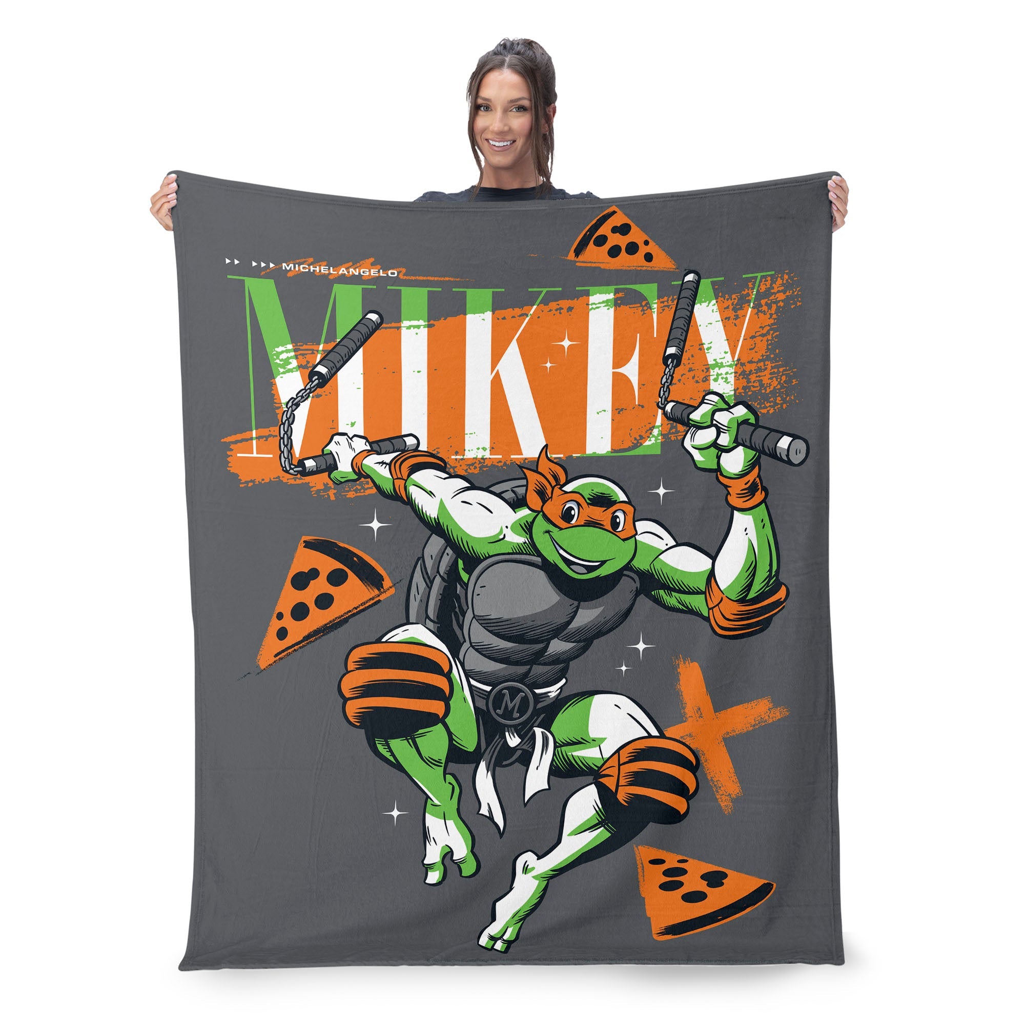 Nickelodeon Teenage Mutant Ninja Turtles Mikey TMNT Silk Touch Throw Blanket 40X50 Inches